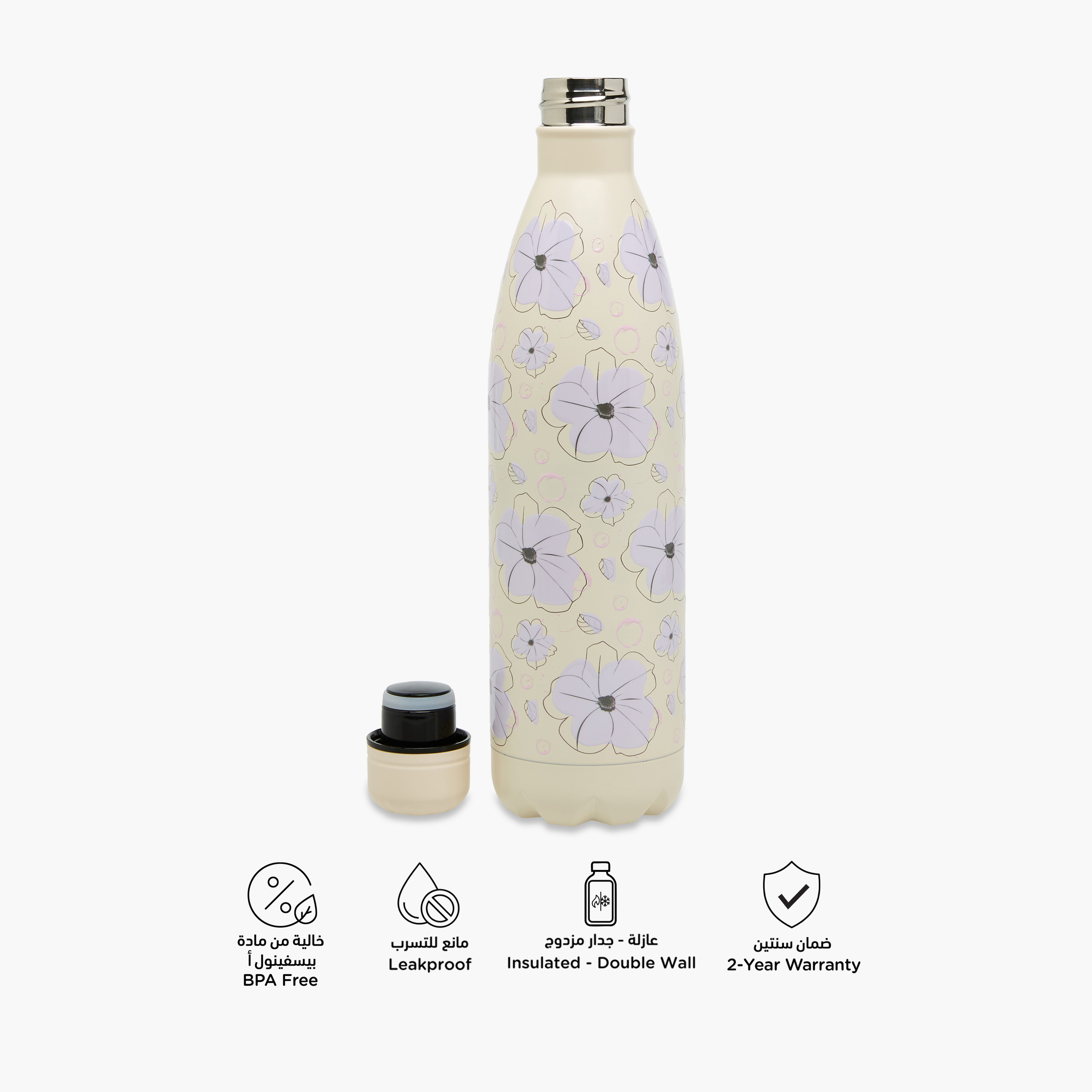 Juniors Floral Print Insulated Water Bottle - 750 ml-school-waterbottles-image-4