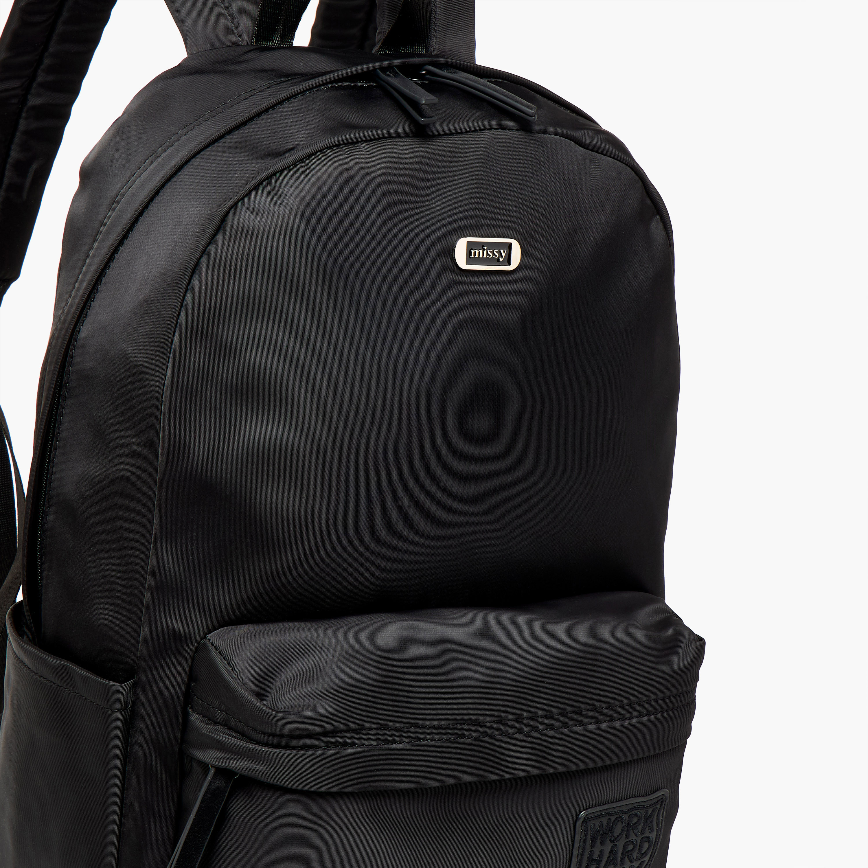 Missy Applique Detail Backpack with Adjustable Straps and Zip Closure - 11x32x42 cm-men-bags-image-4