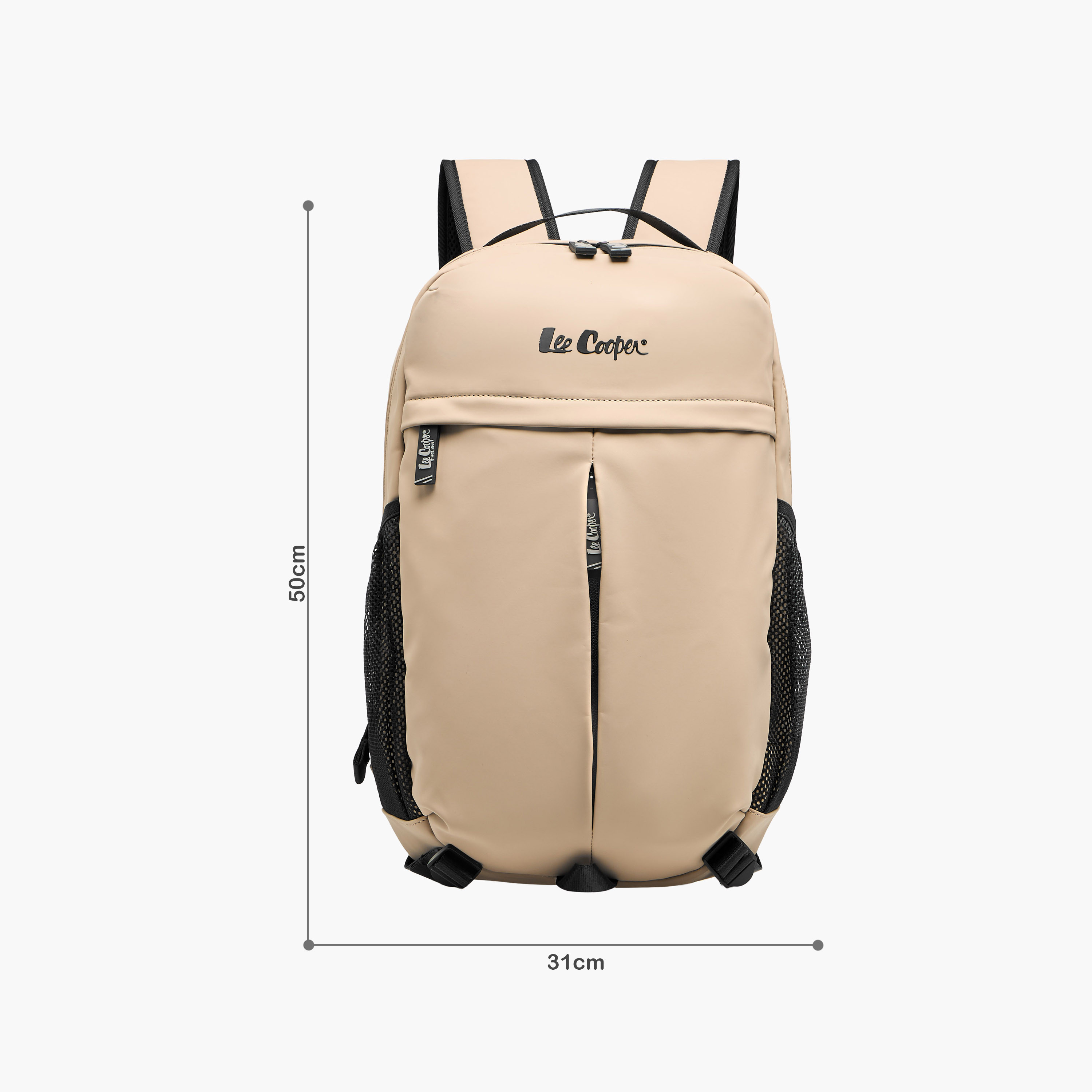 شنطة ظهر سادة بأحزمة قابلة للتعديل وسحاب إغلاق من لي كوبر - 14x31x50 سم-women-bagsandwallets-backpacks-image-2