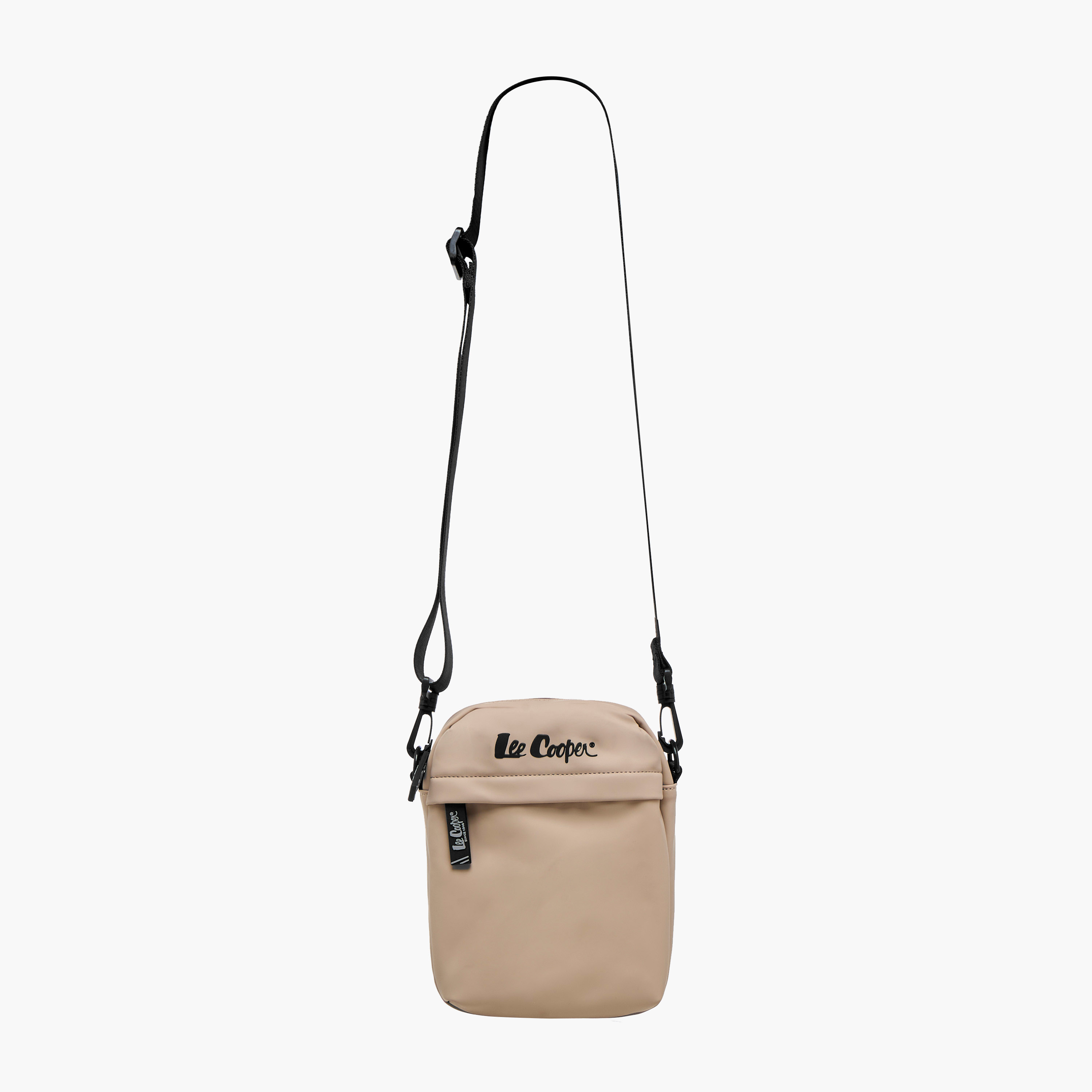 Lee Cooper Solid Crossbody Bag with Adjustable Strap-men-bags-image-3