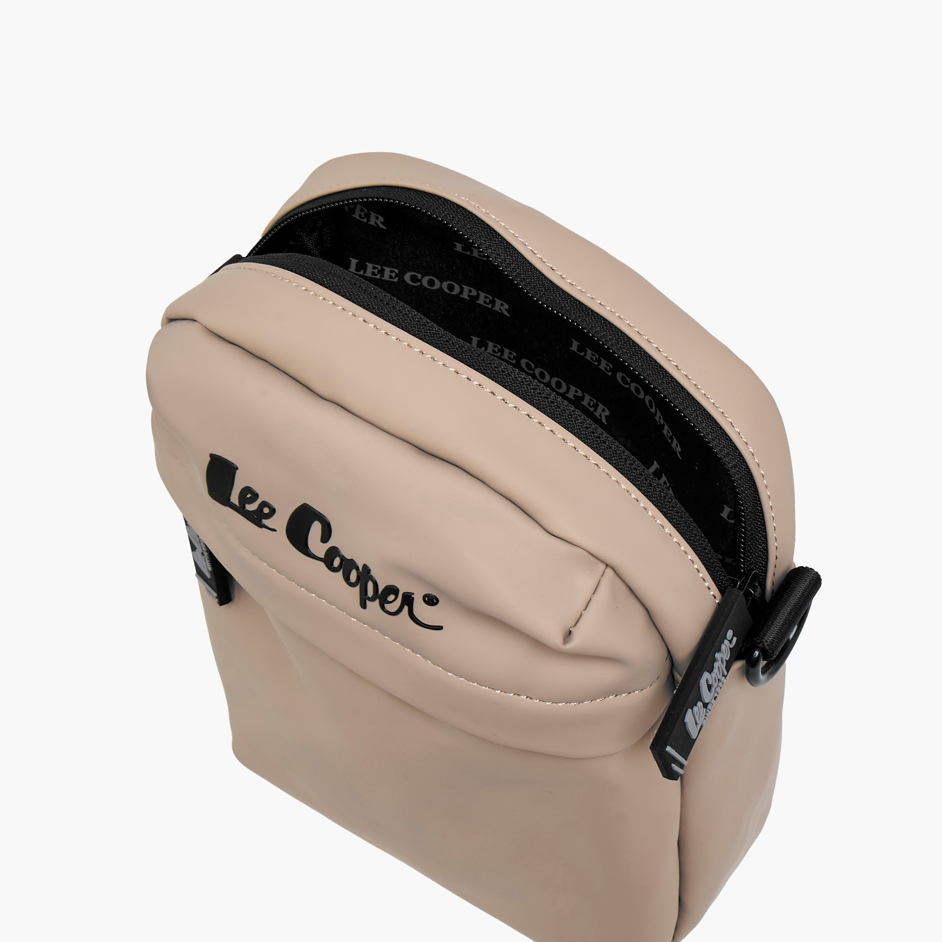 Lee Cooper Solid Crossbody Bag with Adjustable Strap-men-bags-image-8