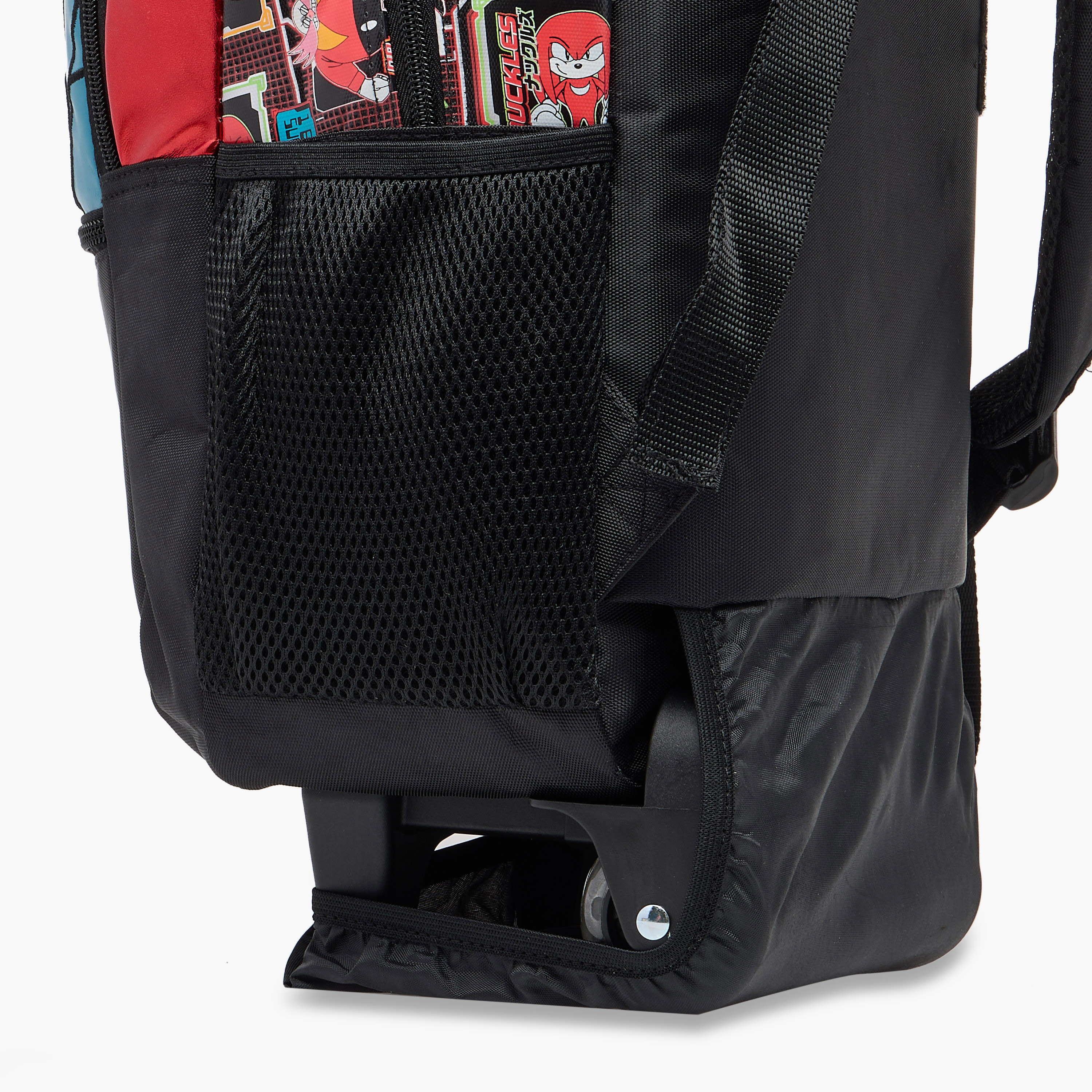 شنطة ظهر ترولي بمقبض قابل للسحب وسحاب إغلاق وطبعات سونيك - 16 بوصة-school-bagsandbackpacks-trolleybags-image-16