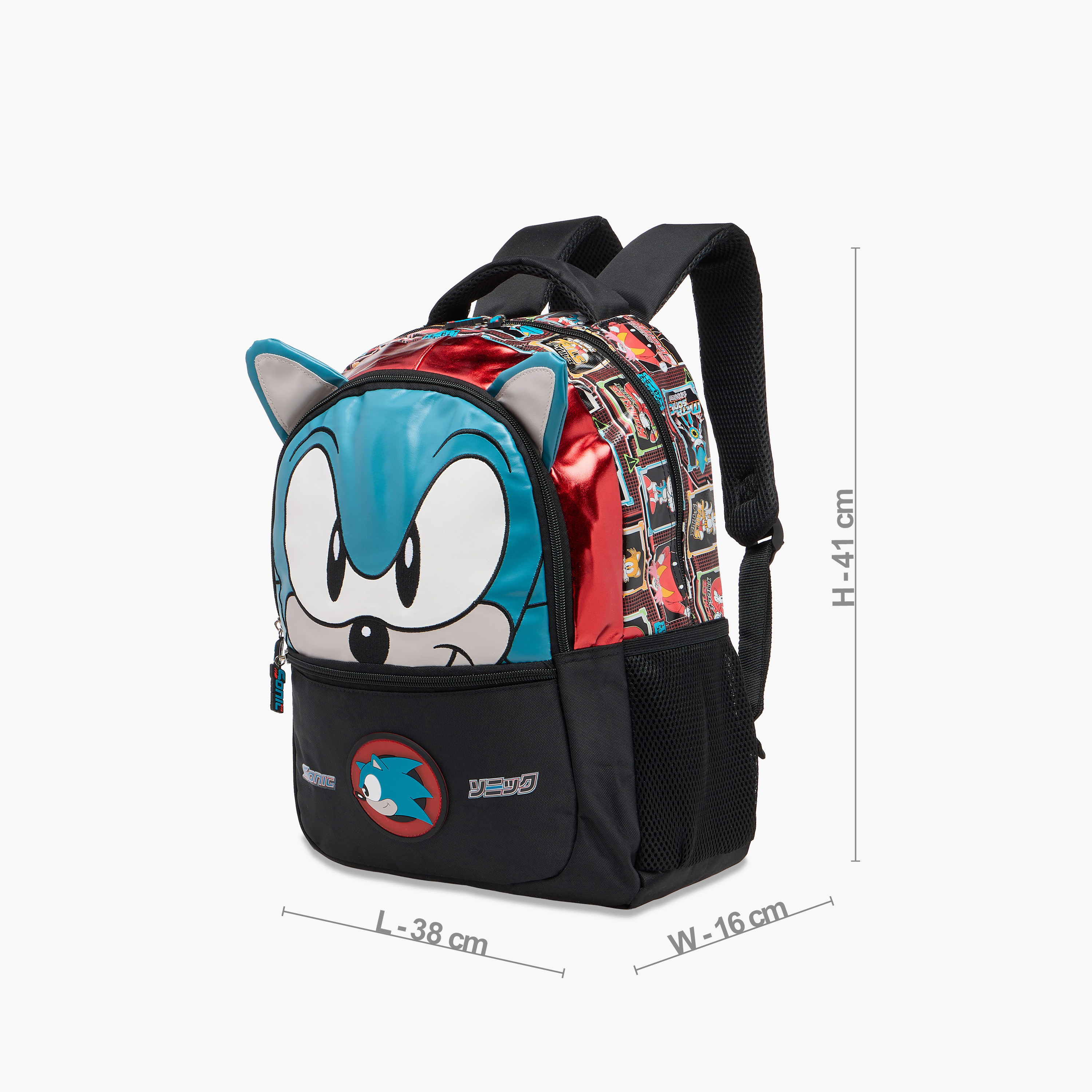 Sonic the Hedgehog Print Backpack with Adjustable Shoulder Straps - 16 inches-school-bagsandbackpacks-backpacks-image-2