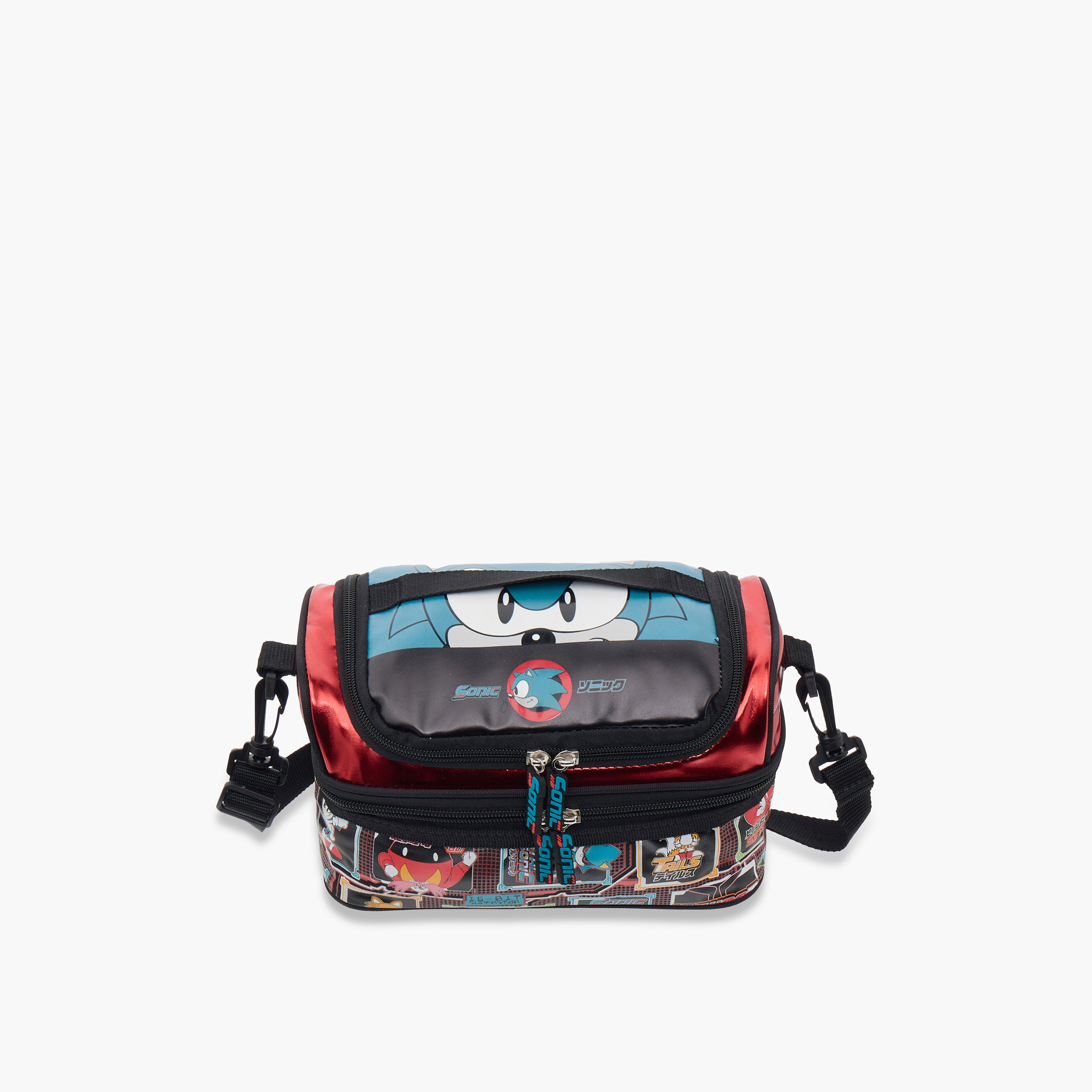شنطة غداء بطبقتين بطبعات سونيك القنفذ وسحّاب إغلاق-school-lunchessentials-lunchbags-image-1
