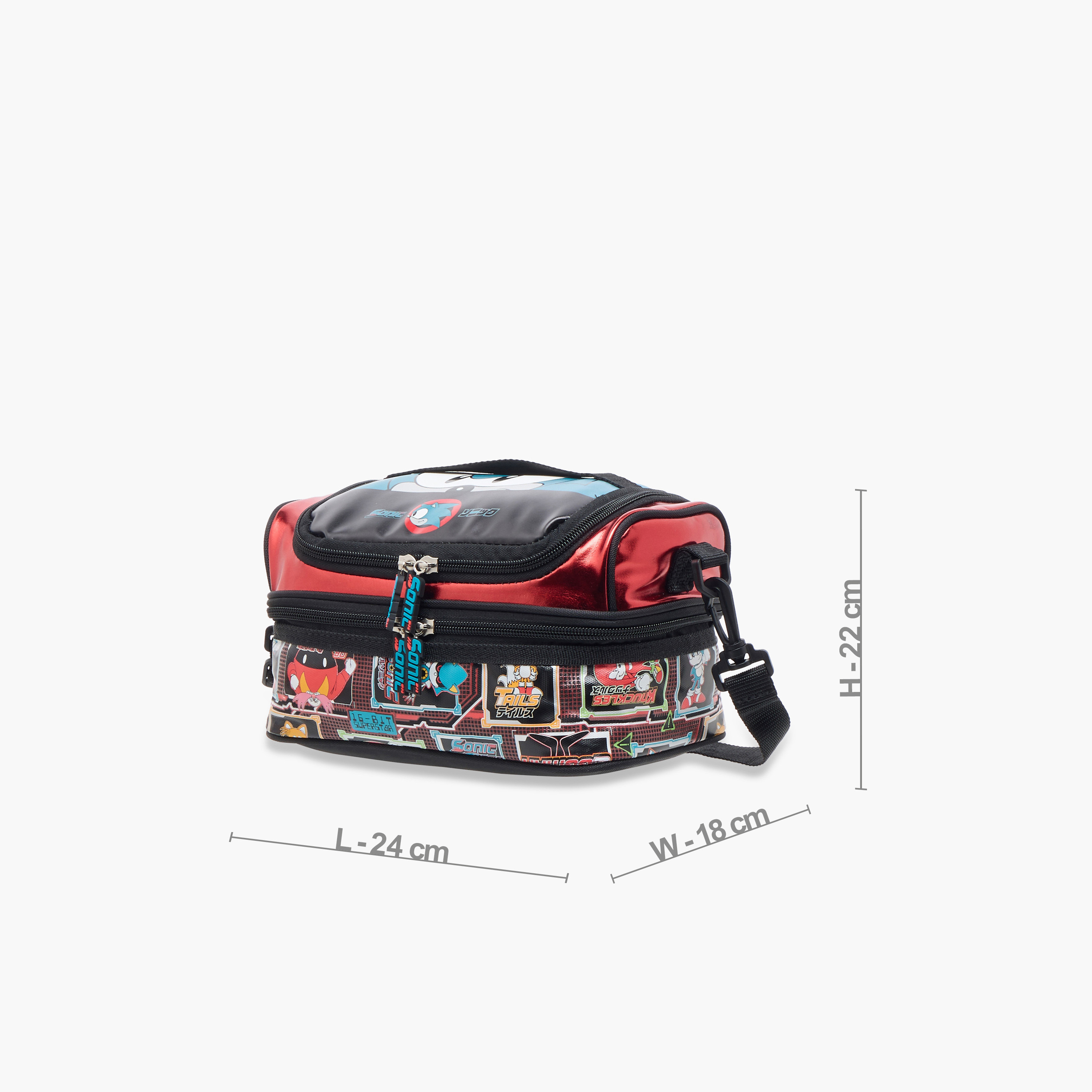 شنطة غداء بطبقتين بطبعات سونيك القنفذ وسحّاب إغلاق-school-lunchessentials-lunchbags-image-2