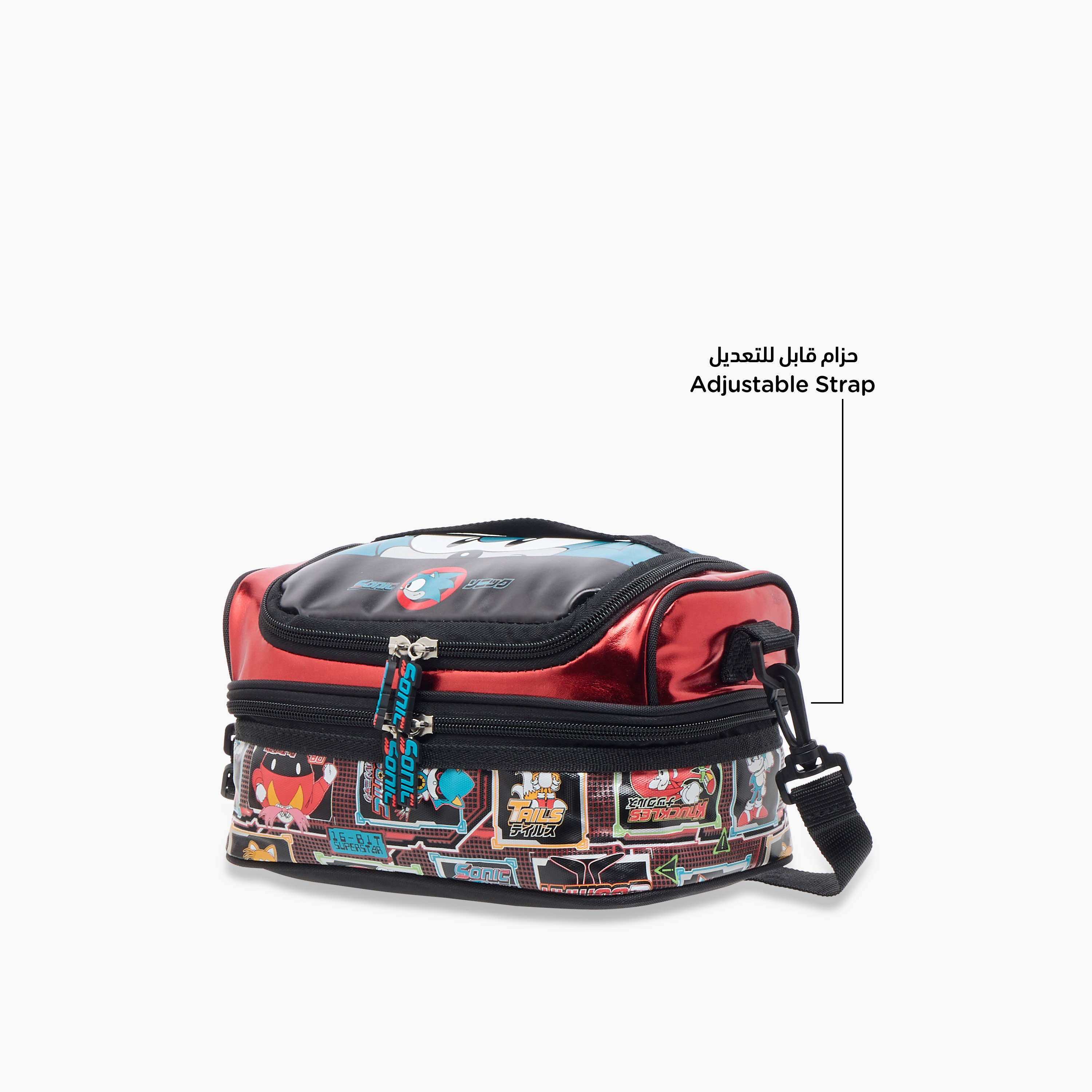 شنطة غداء بطبقتين بطبعات سونيك القنفذ وسحّاب إغلاق-school-lunchessentials-lunchbags-image-6