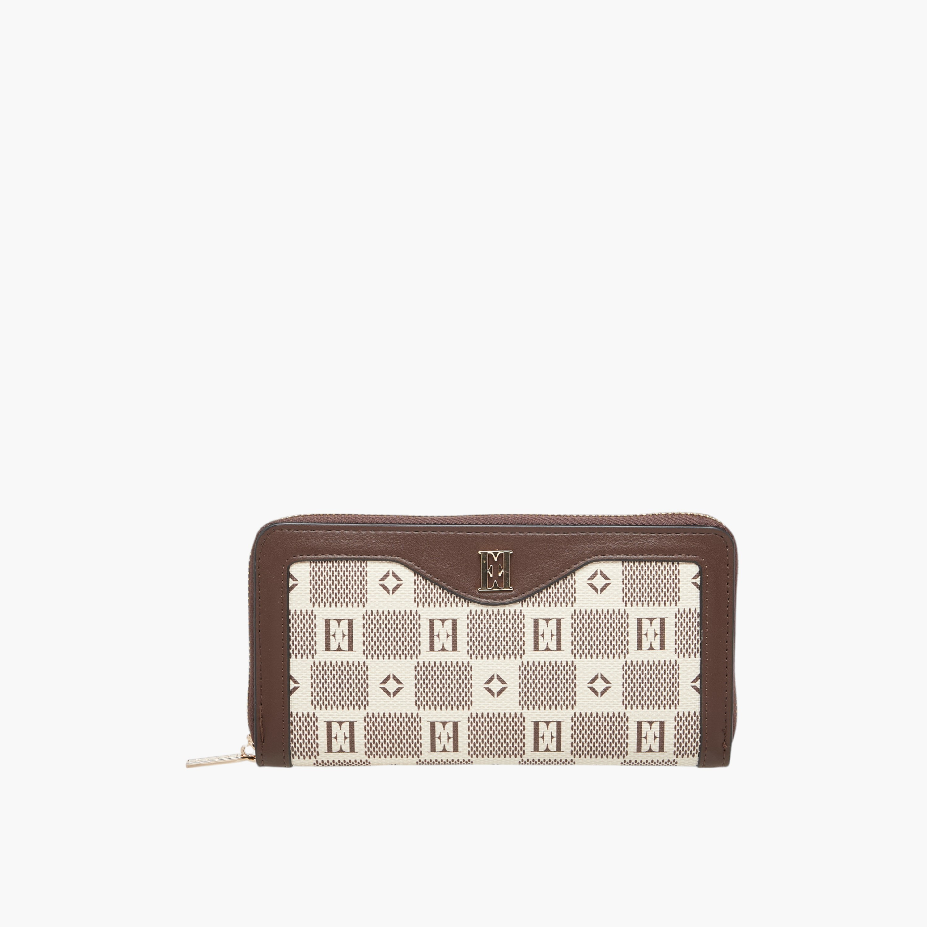 محفظة بسحاب إغلاق دائري وطبعات مونوجرام من إيل-women-bagsandwallets-wallets-image-1
