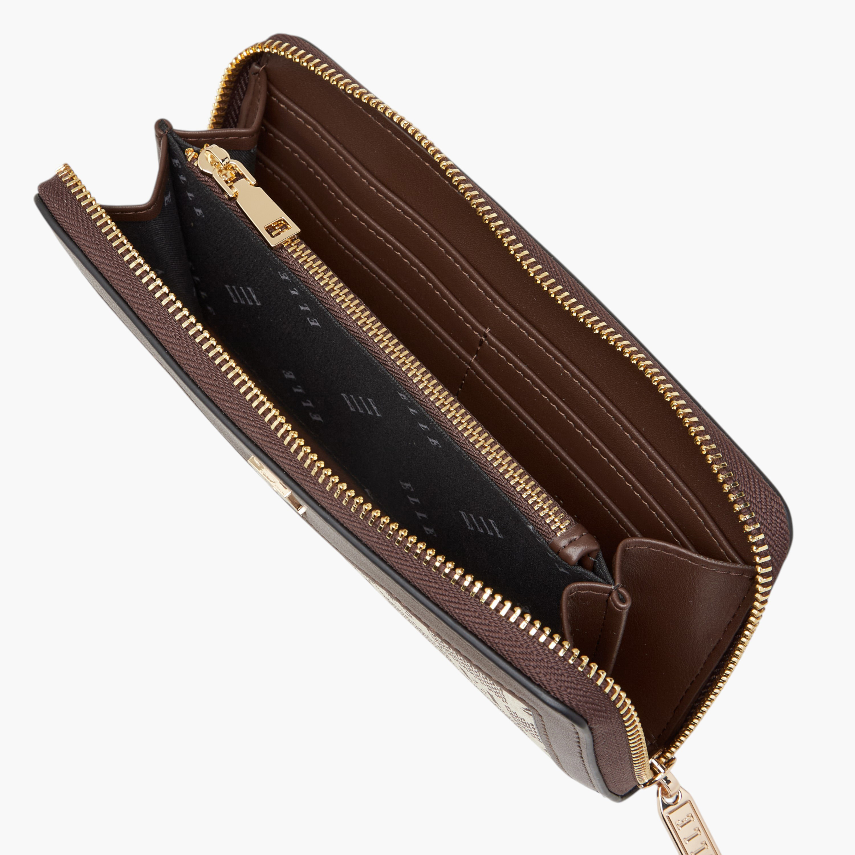 محفظة بسحاب إغلاق دائري وطبعات مونوجرام من إيل-women-bagsandwallets-wallets-image-5