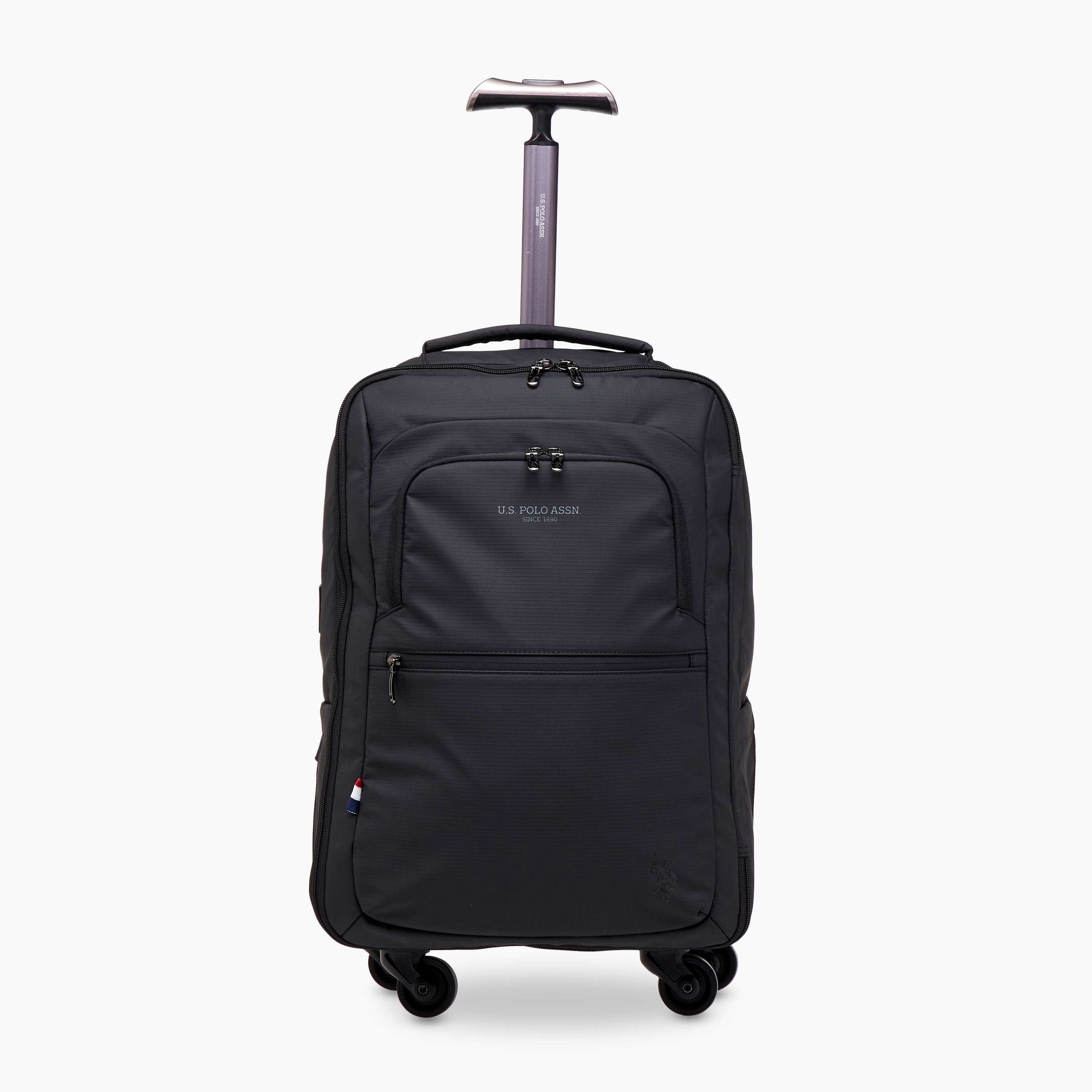 US POLO ASSN. Logo Detail 19-inch Trolley Backpack with Retractable Handle - 60x35x32 cms-school-bagsandbackpacks-trolleybags-image-1
