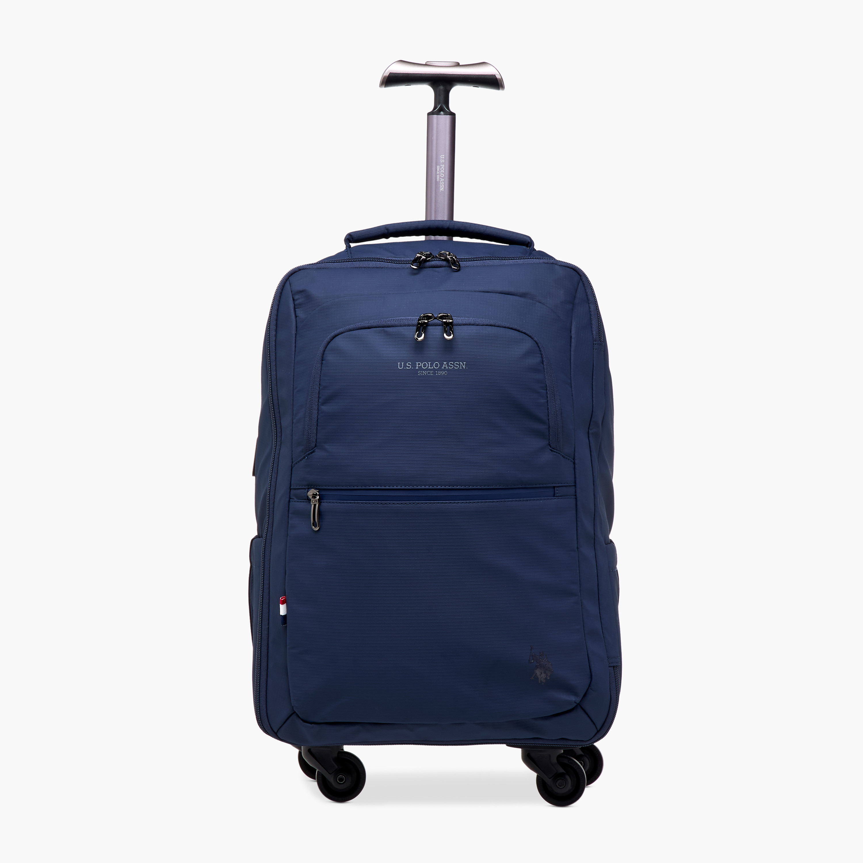 US POLO ASSN. Logo Detail 19-inch Trolley Backpack with Retractable Handle - 60x35x32 cms-school-bagsandbackpacks-trolleybags-image-1