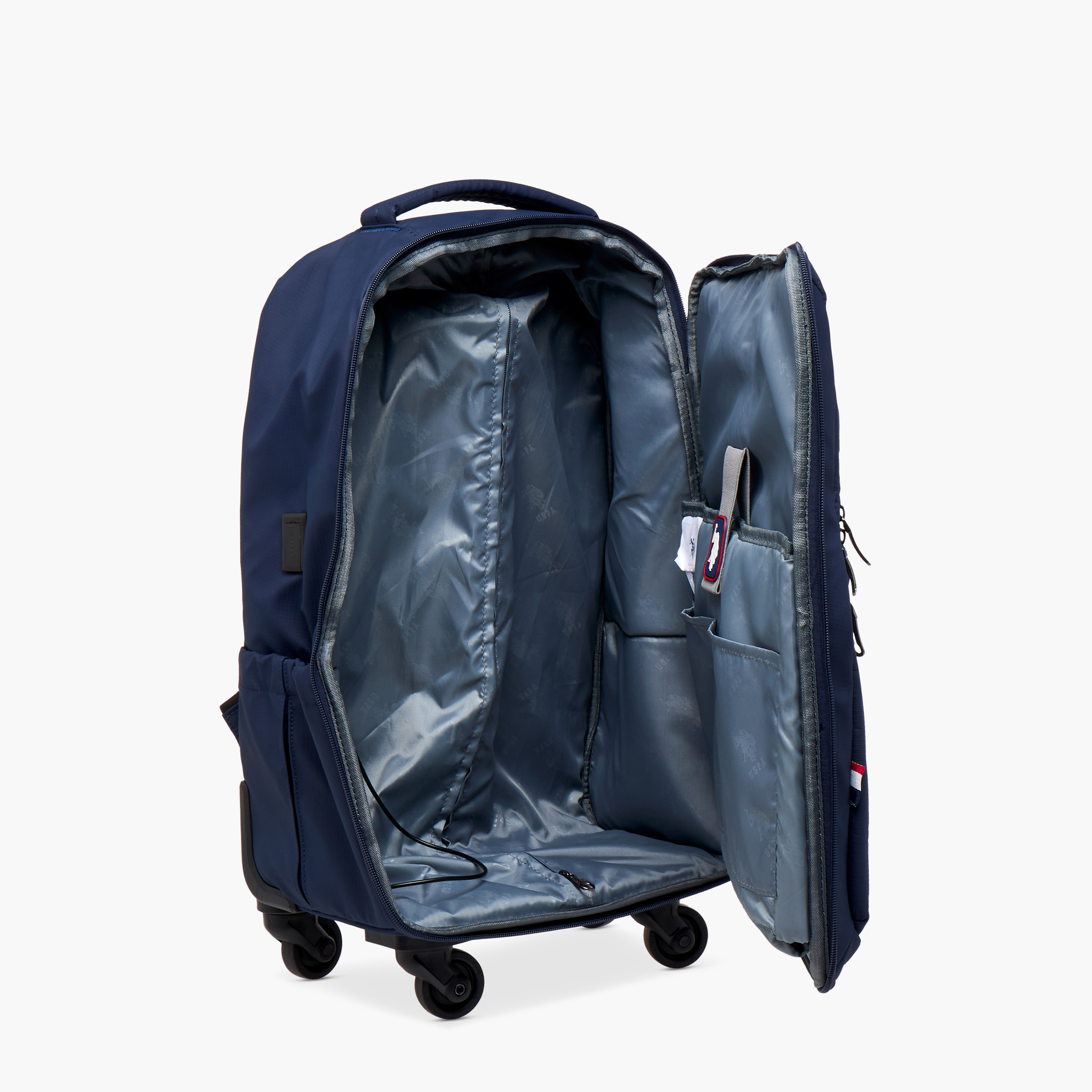 US POLO ASSN. Logo Detail 19-inch Trolley Backpack with Retractable Handle - 60x35x32 cms-school-bagsandbackpacks-trolleybags-image-18