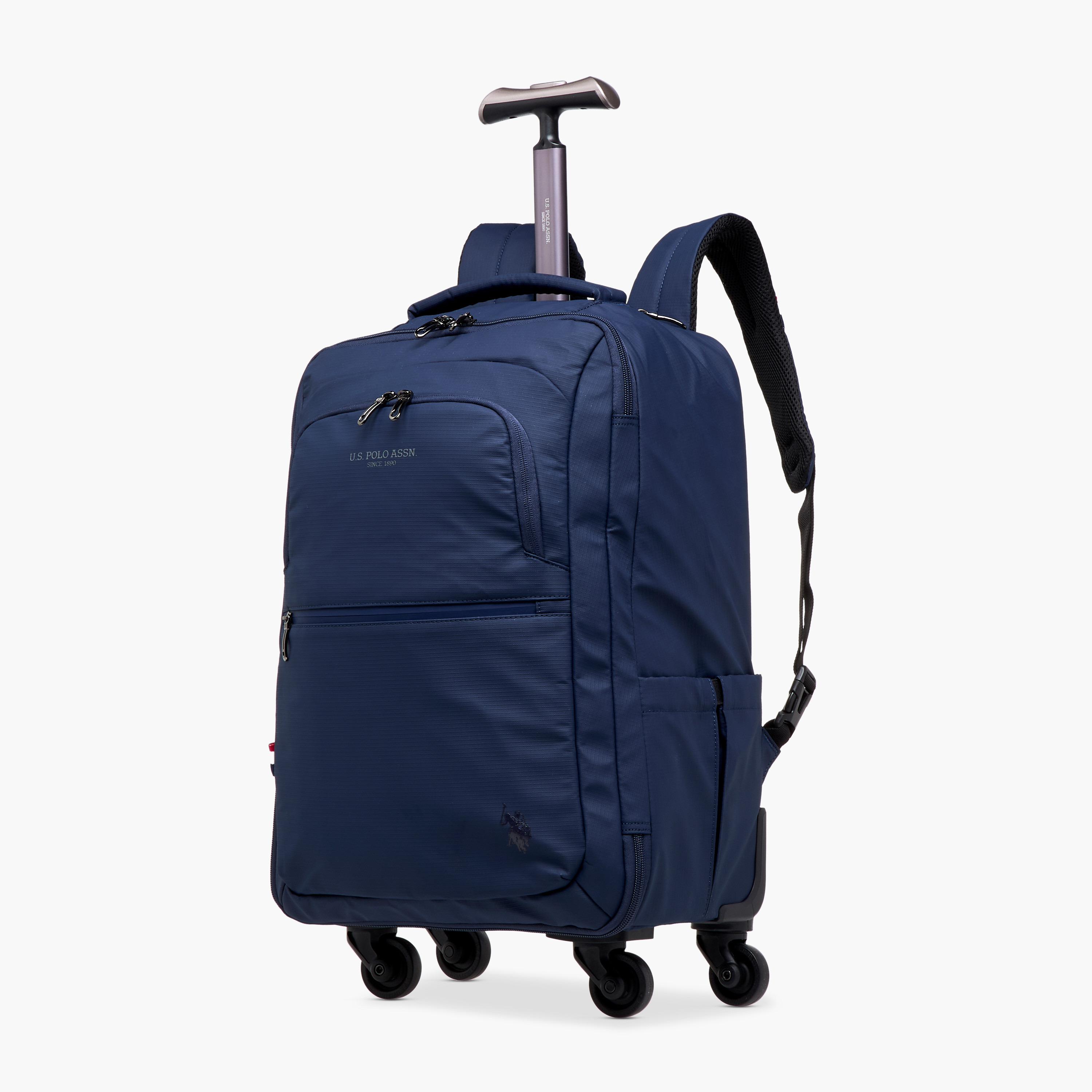 US POLO ASSN. Logo Detail 19-inch Trolley Backpack with Retractable Handle - 60x35x32 cms-school-bagsandbackpacks-trolleybags-image-2