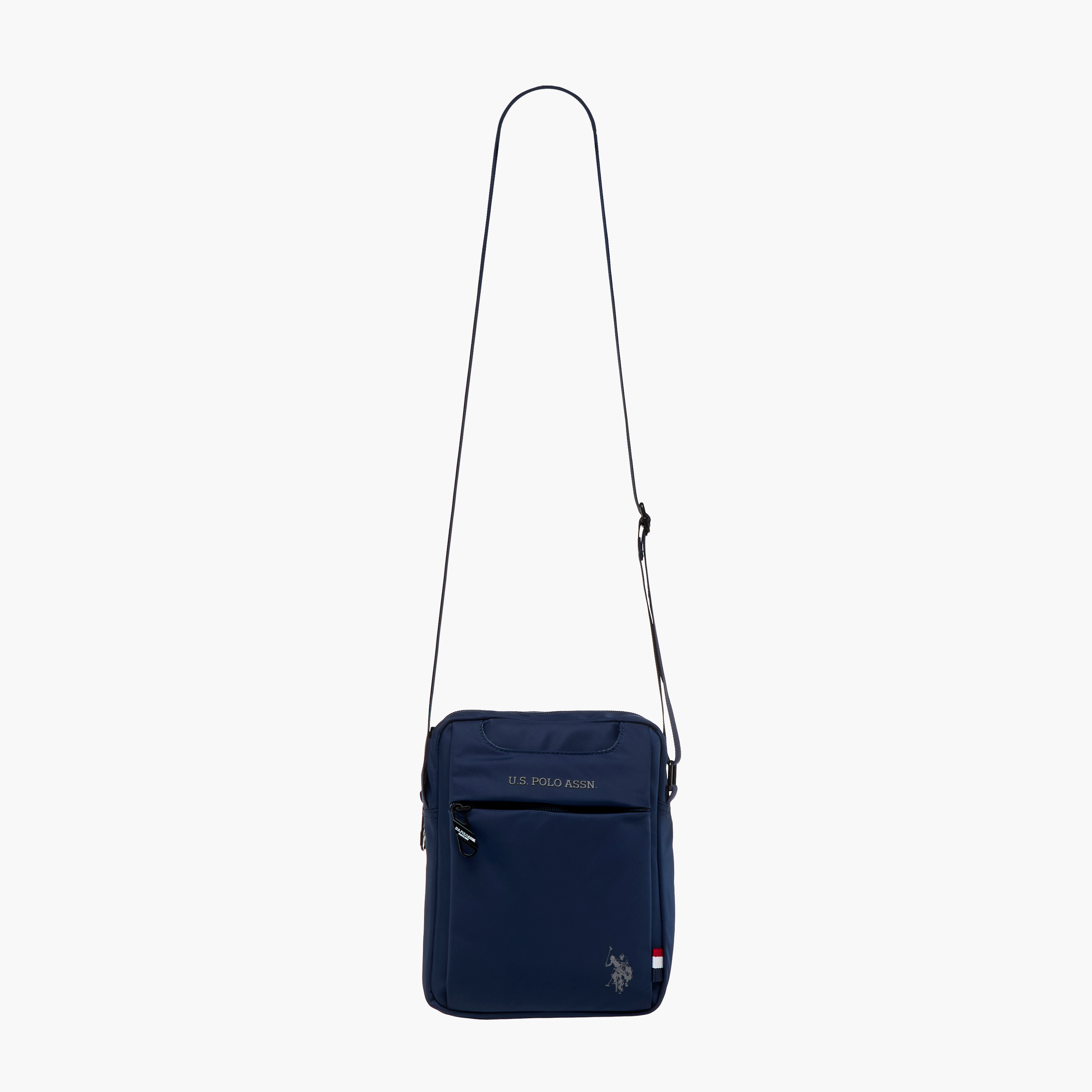 US POLO ASSN. Solid Crossbody Bag with Adjustable Strap and Zip Closure-men-bags-image-2