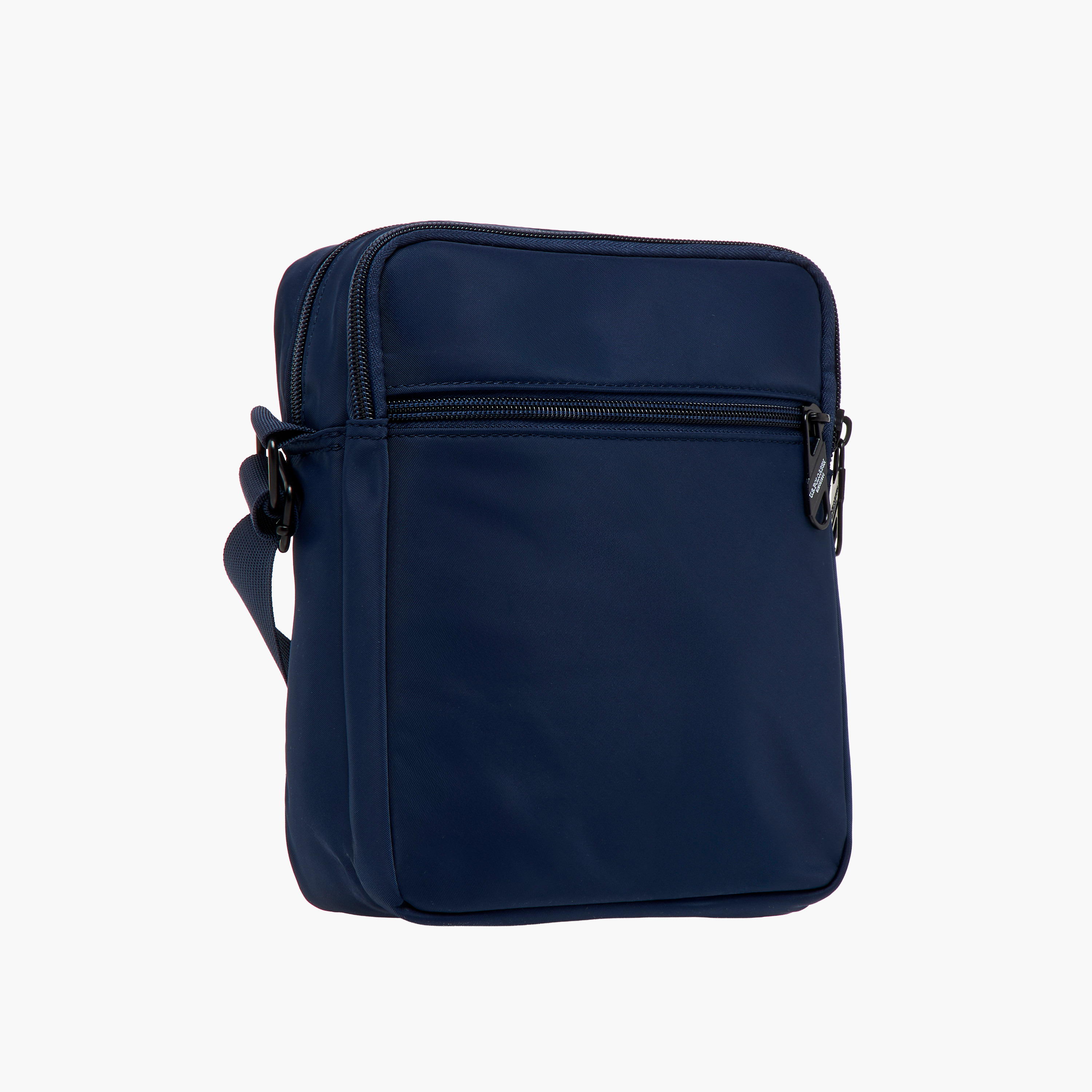 US POLO ASSN. Solid Crossbody Bag with Adjustable Strap and Zip Closure-men-bags-image-3