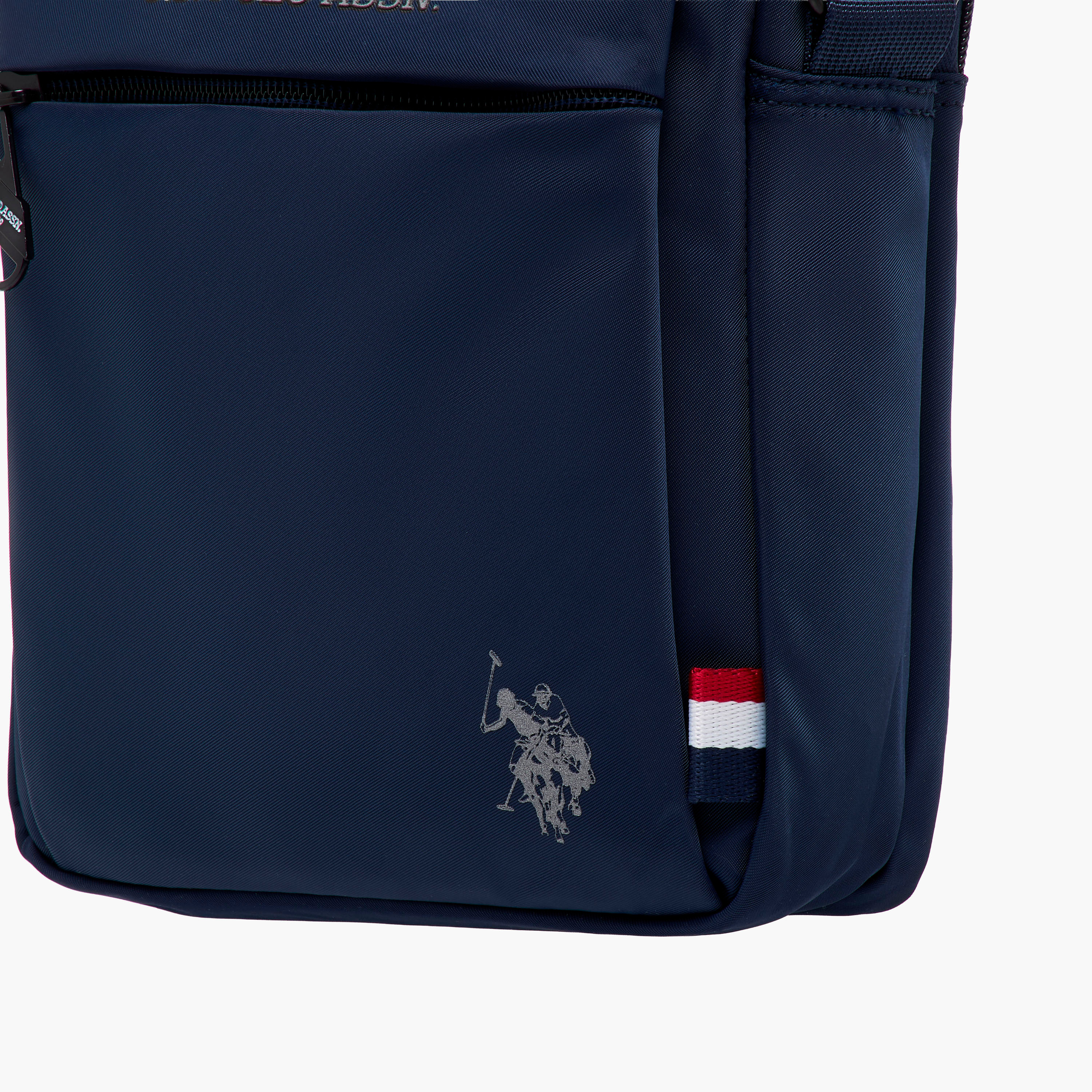 US POLO ASSN. Solid Crossbody Bag with Adjustable Strap and Zip Closure-men-bags-image-5