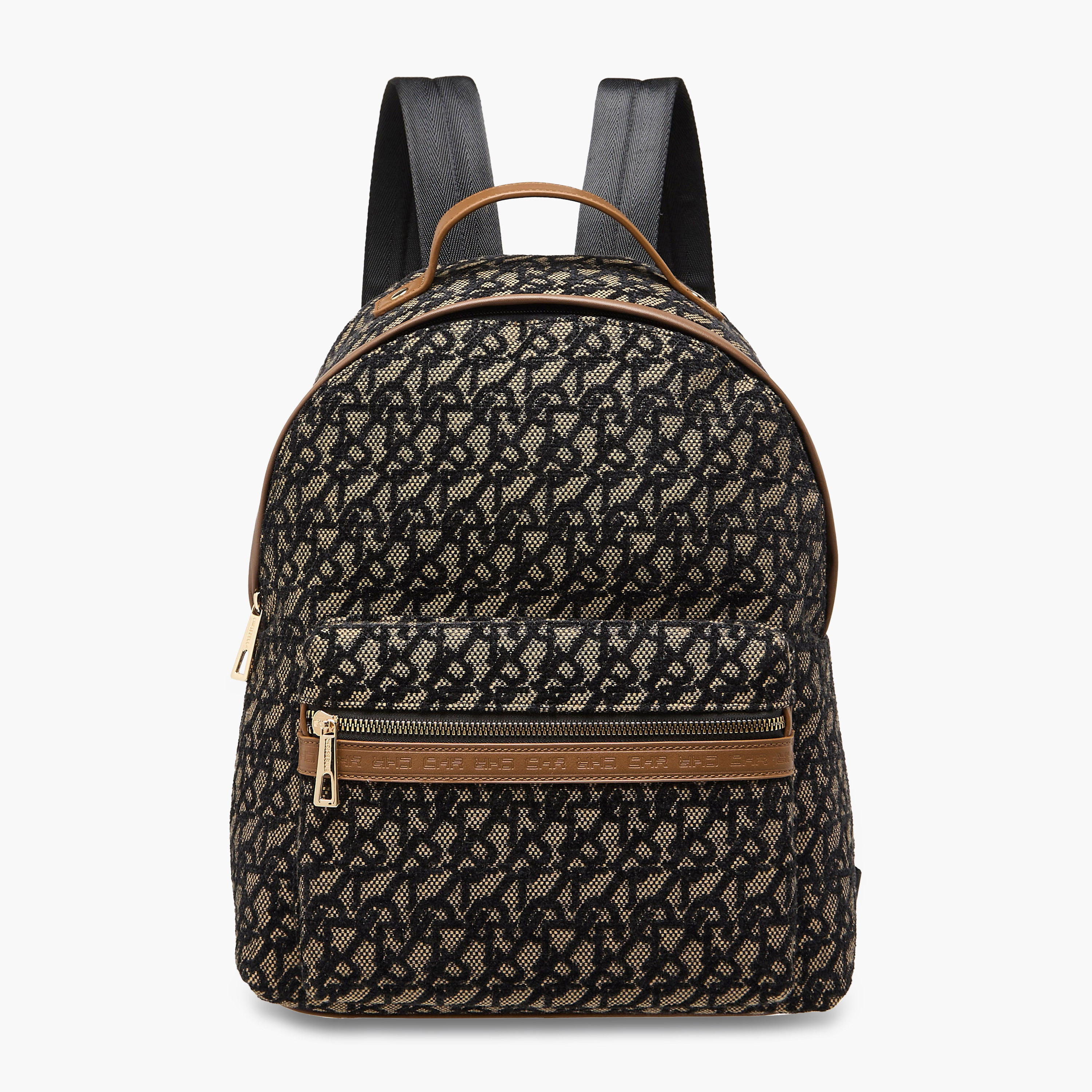 Chrisbella Textured Backpack with Adjustable Straps and Zip Closure - 30x19x36 cms-women-bagsandwallets-backpacks-image-1