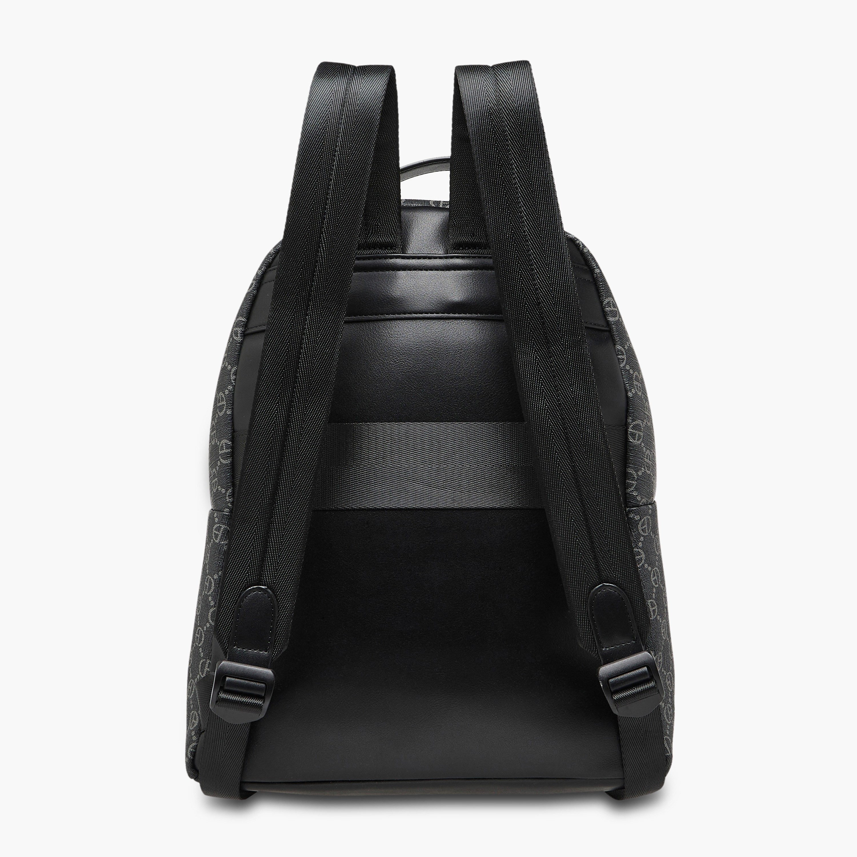 Chrisbella Monogram Print Backpack with Adjustable Straps and Zip Closure - 30x19x36 cms-women-bagsandwallets-backpacks-image-4