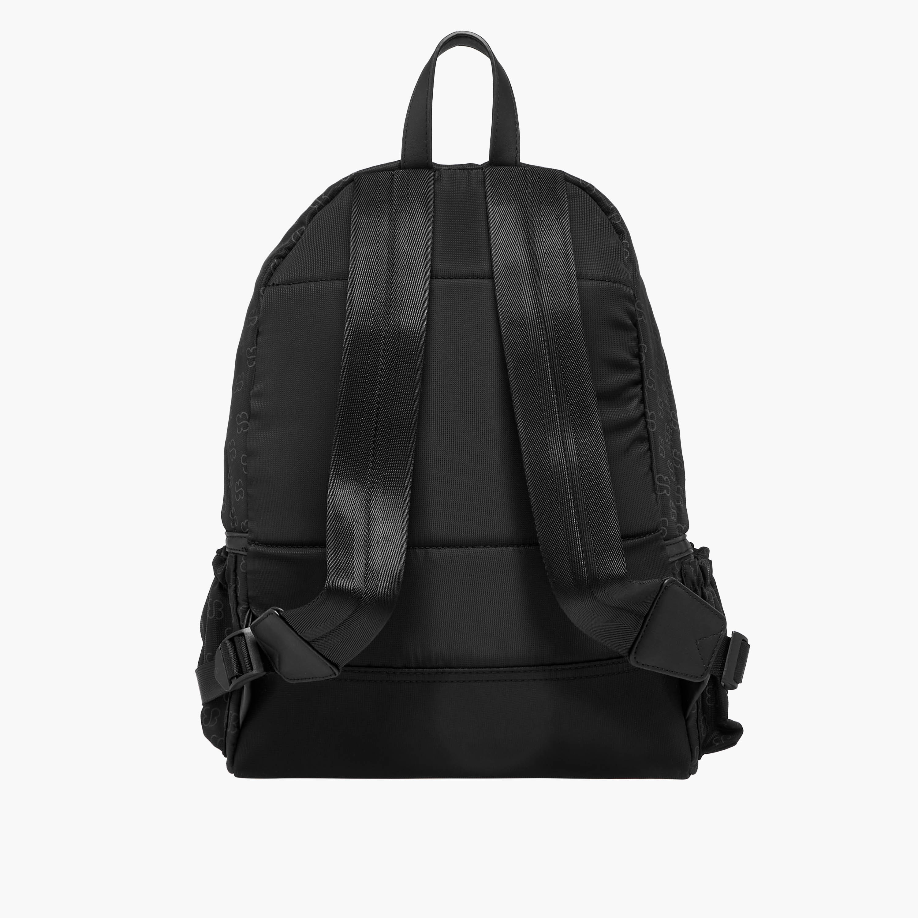 Bessie London Monogram Print Backpack with Adjustable Shoulder Straps and Pouch - 30x39x13 cms-women-bagsandwallets-backpacks-image-4