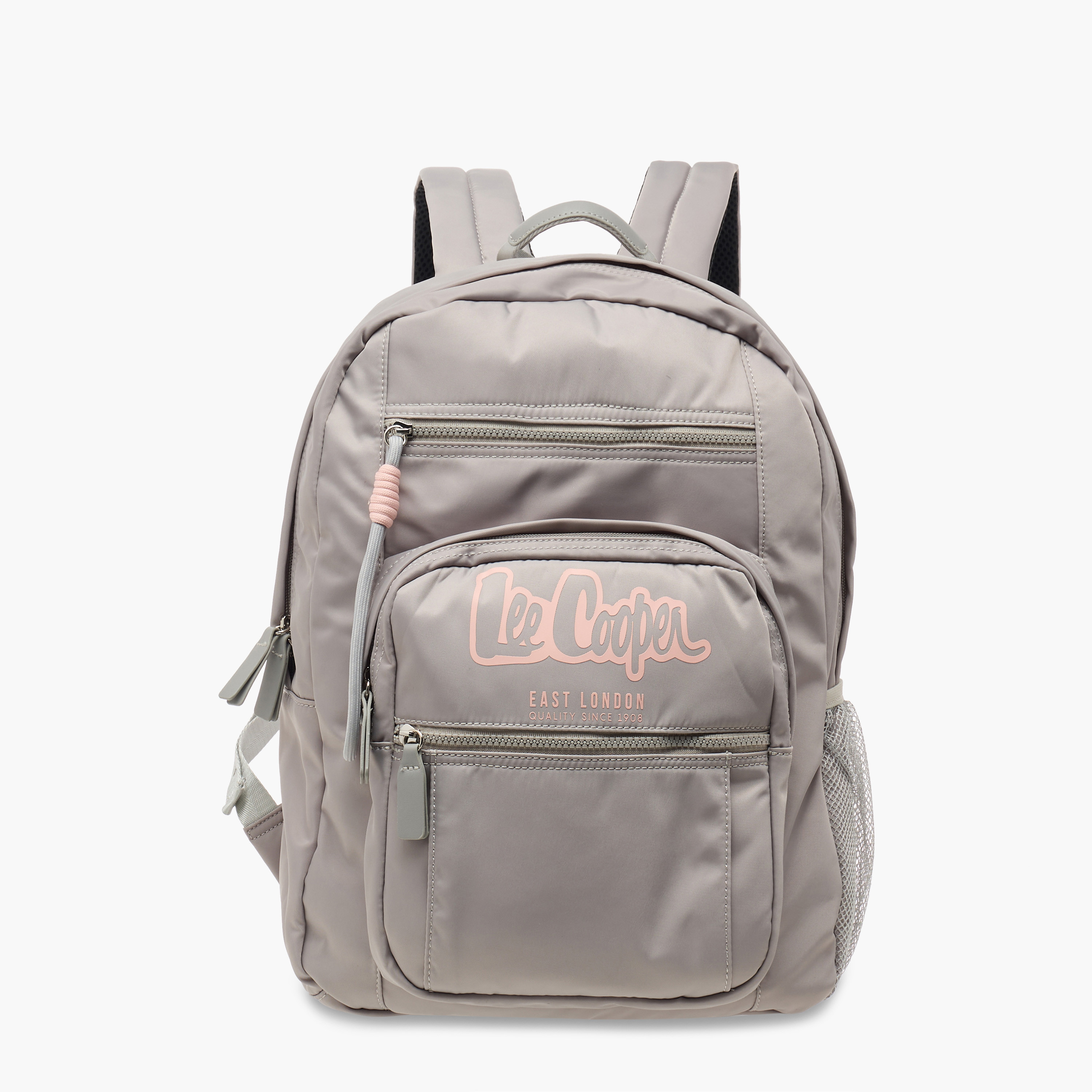 Lee Cooper Logo Print School Backpack with Adjustable Straps and Zip Closure - 32x13x42 cm-school-bagsandbackpacks-backpacks-image-1