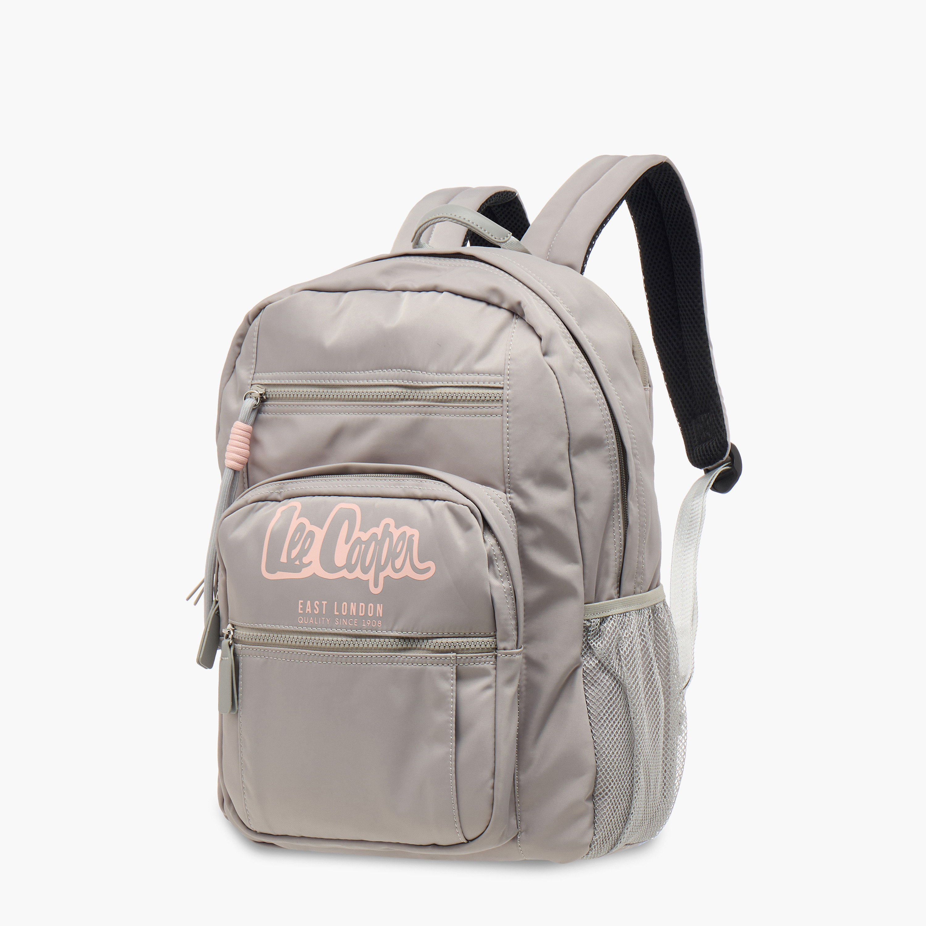 Lee Cooper Logo Print School Backpack with Adjustable Straps and Zip Closure - 32x13x42 cm-school-bagsandbackpacks-backpacks-image-2