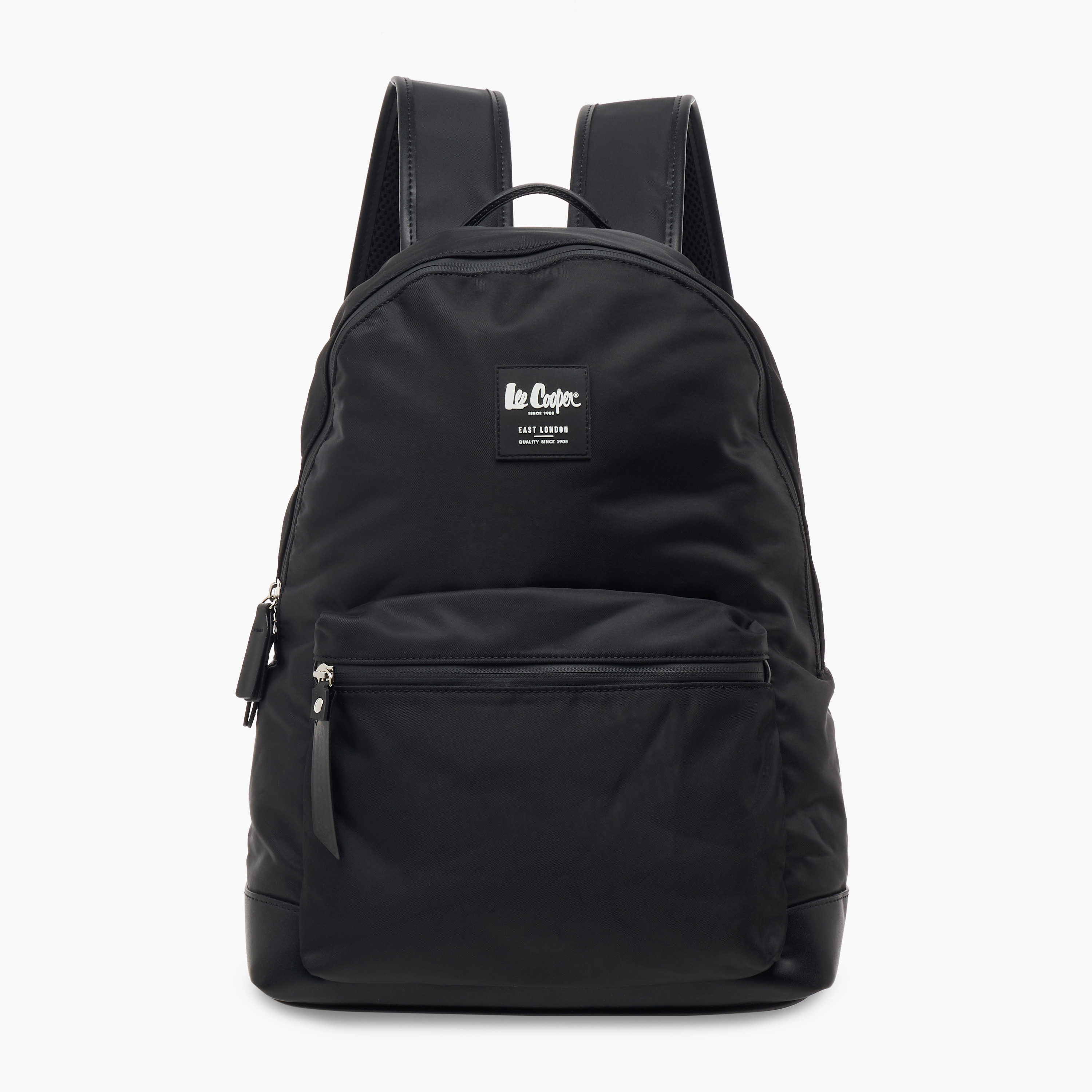 Lee Cooper Solid School Backpack with Adjustable Straps and Zip Closure - 30x13x41 cm-women-bagsandwallets-backpacks-image-1
