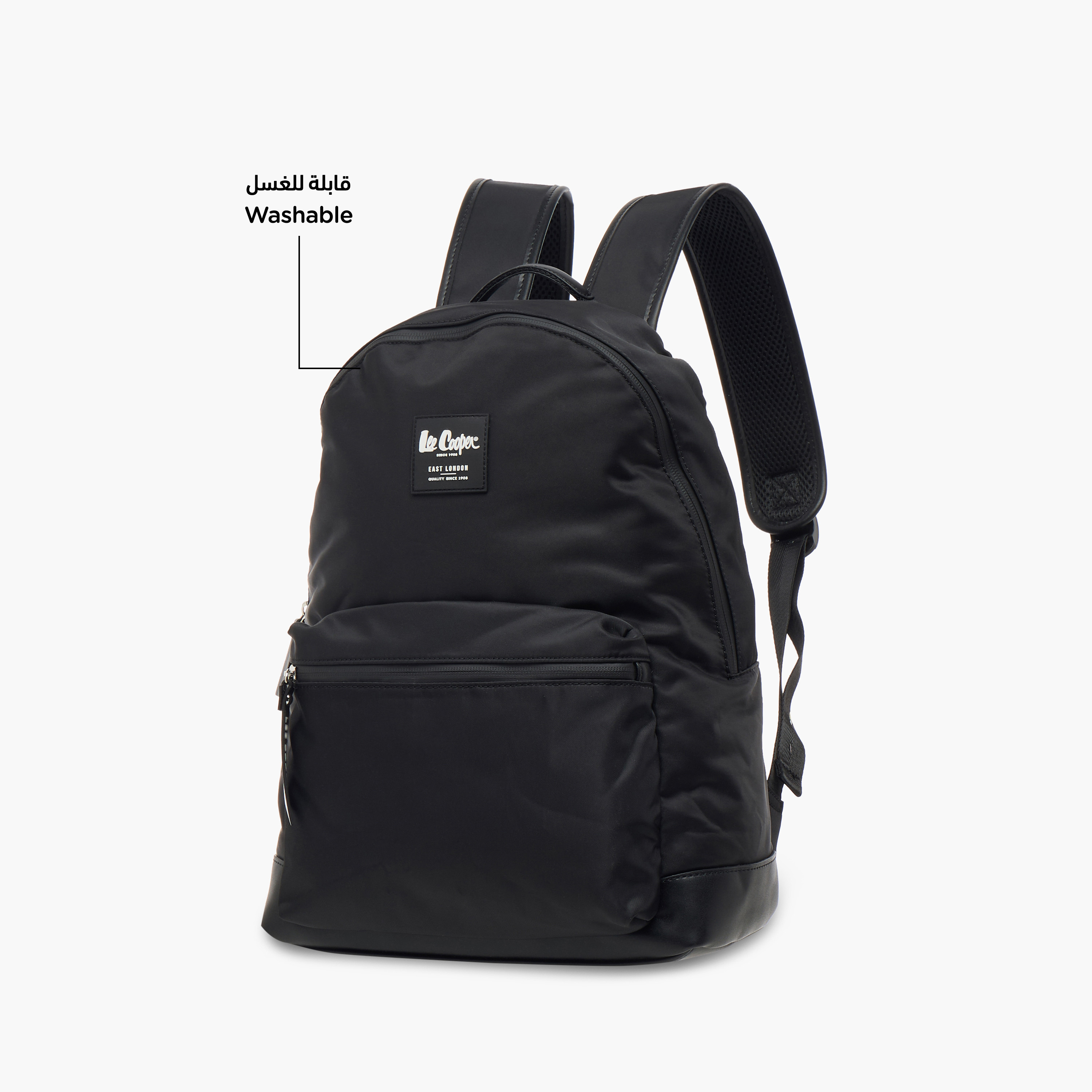 Lee Cooper Solid School Backpack with Adjustable Straps and Zip Closure - 30x13x41 cm-women-bagsandwallets-backpacks-image-6
