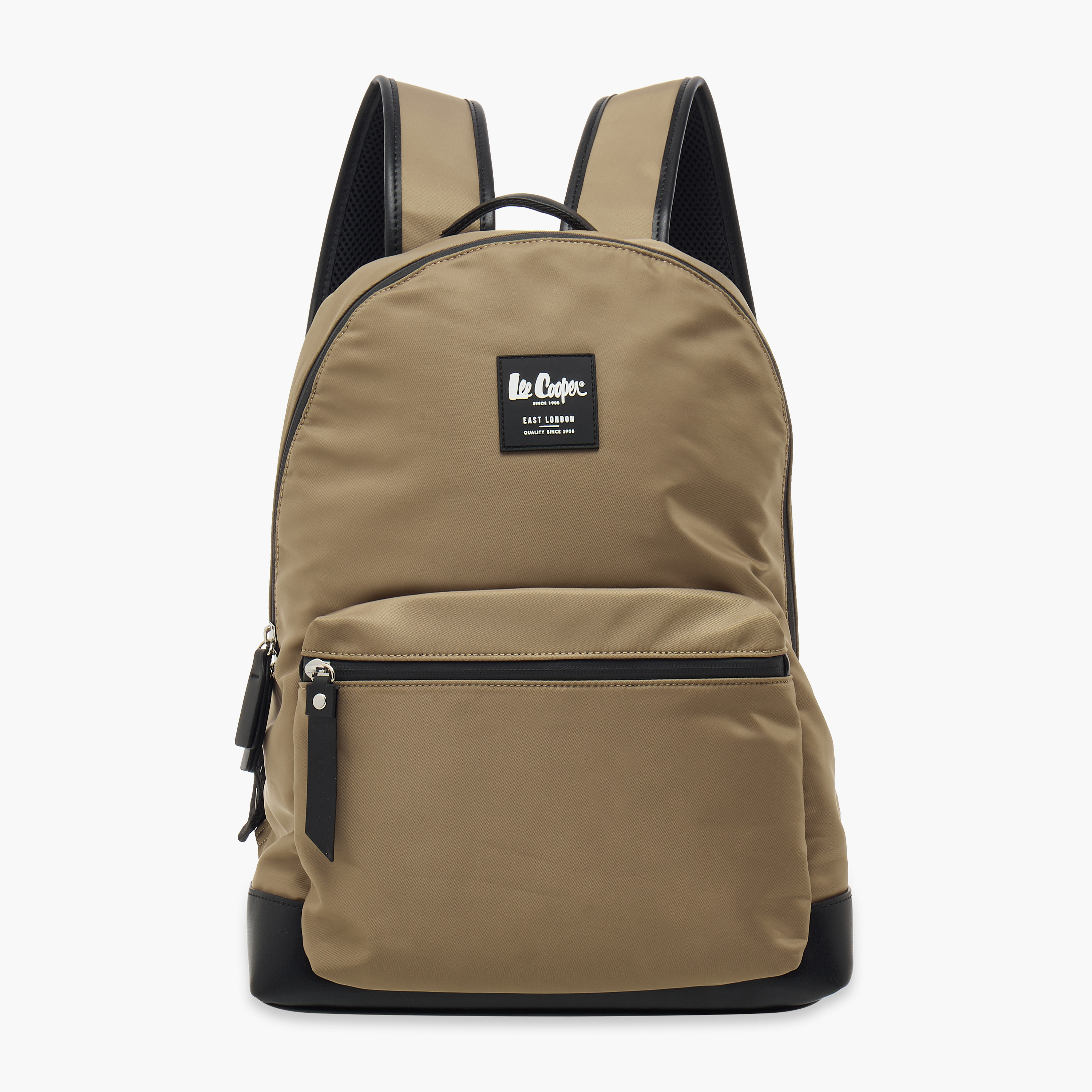 Lee Cooper Solid School Backpack with Adjustable Straps and Zip Closure - 30x13x41 cm-women-bagsandwallets-backpacks-image-1