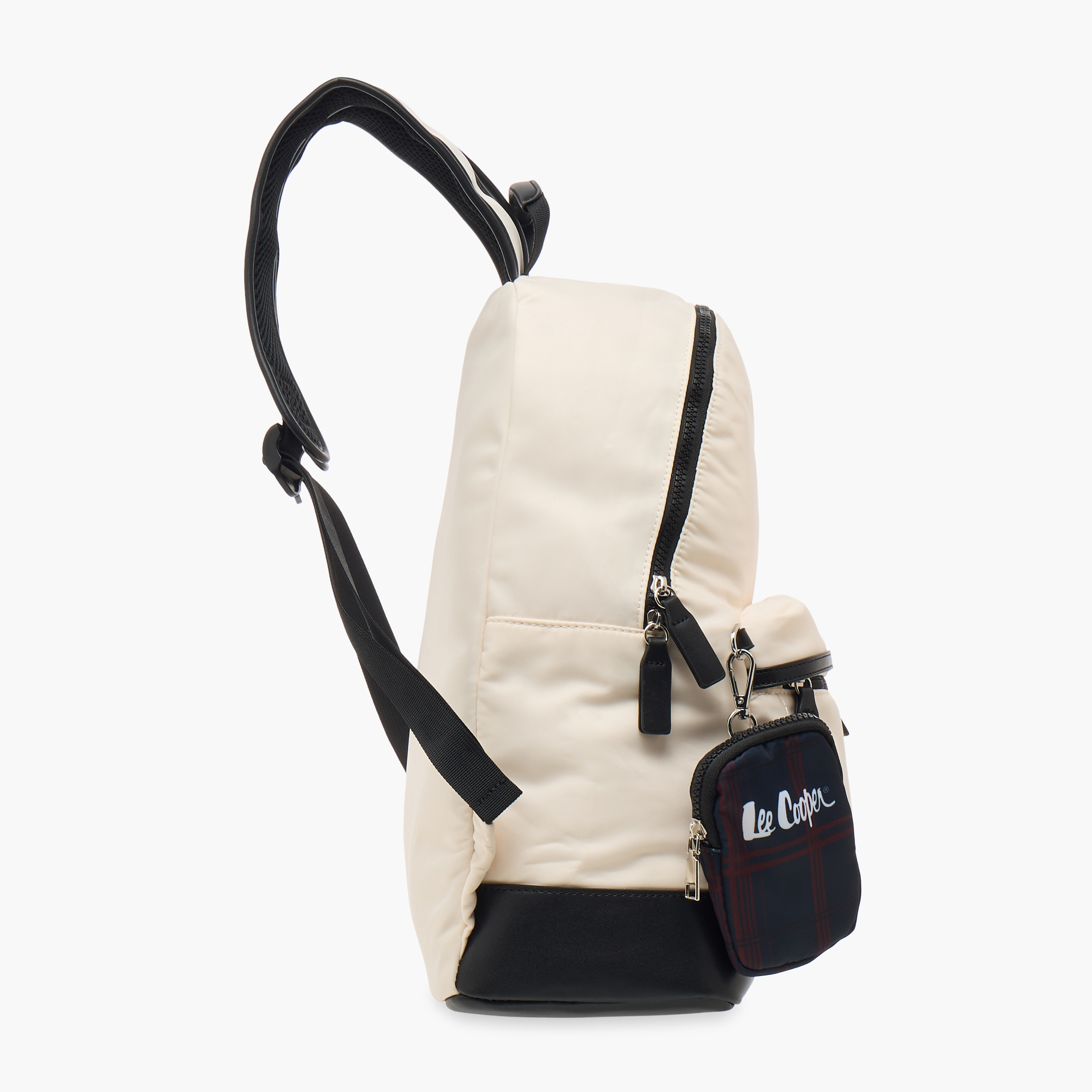 شنطة ظهر مدرسية سادة بسحاب إغلاق وشنطة صغيرة من لي كوبر - 31x15x41 سم-women-bagsandwallets-backpacks-image-5