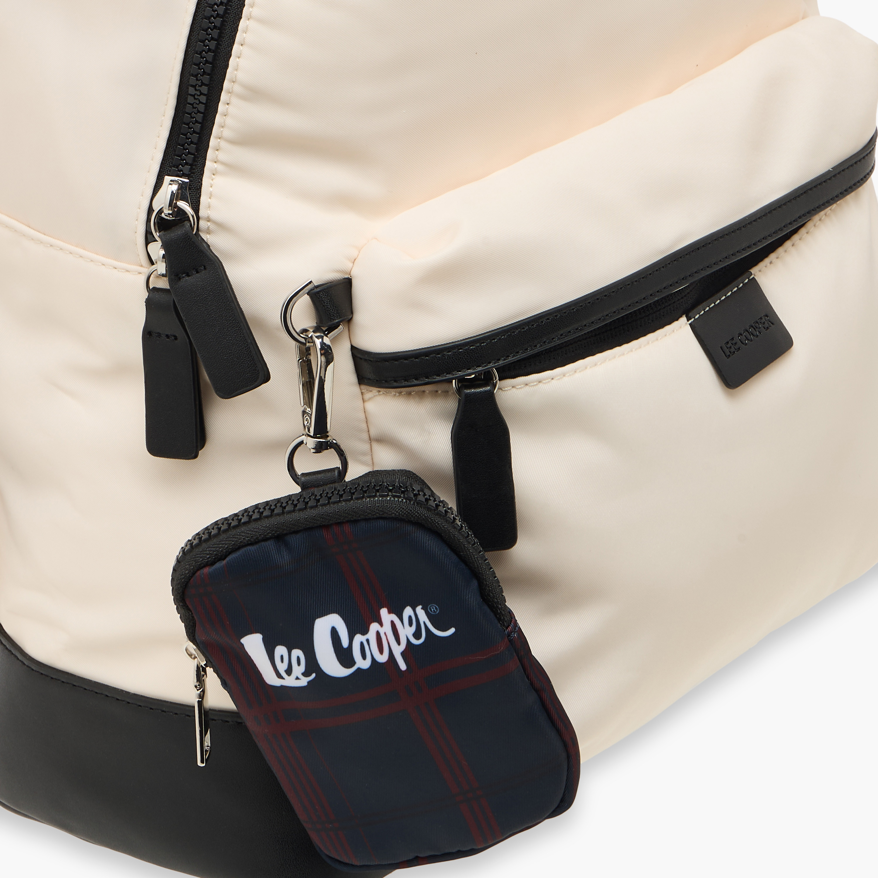 شنطة ظهر مدرسية سادة بسحاب إغلاق وشنطة صغيرة من لي كوبر - 31x15x41 سم-women-bagsandwallets-backpacks-image-3