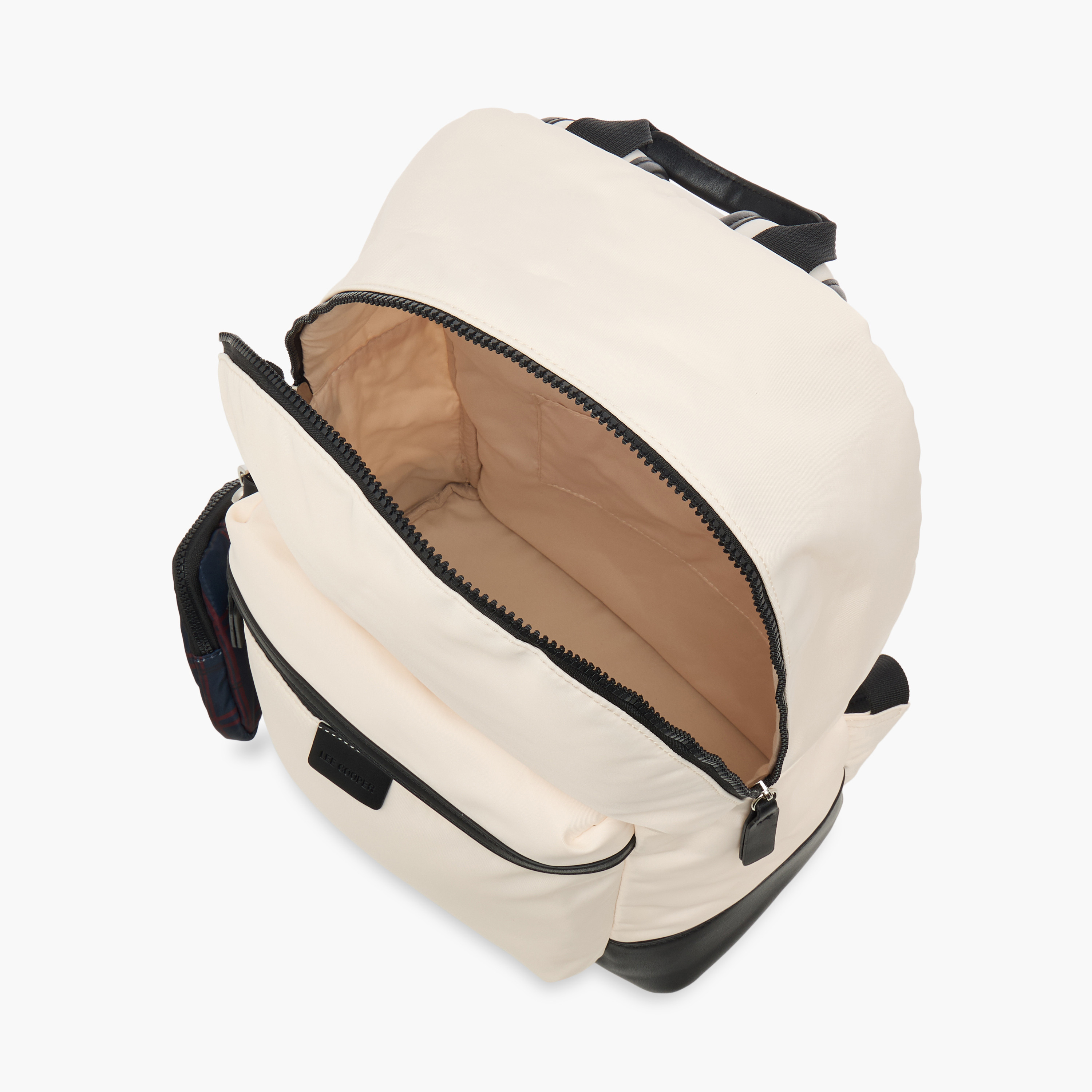 شنطة ظهر مدرسية سادة بسحاب إغلاق وشنطة صغيرة من لي كوبر - 31x15x41 سم-women-bagsandwallets-backpacks-image-2