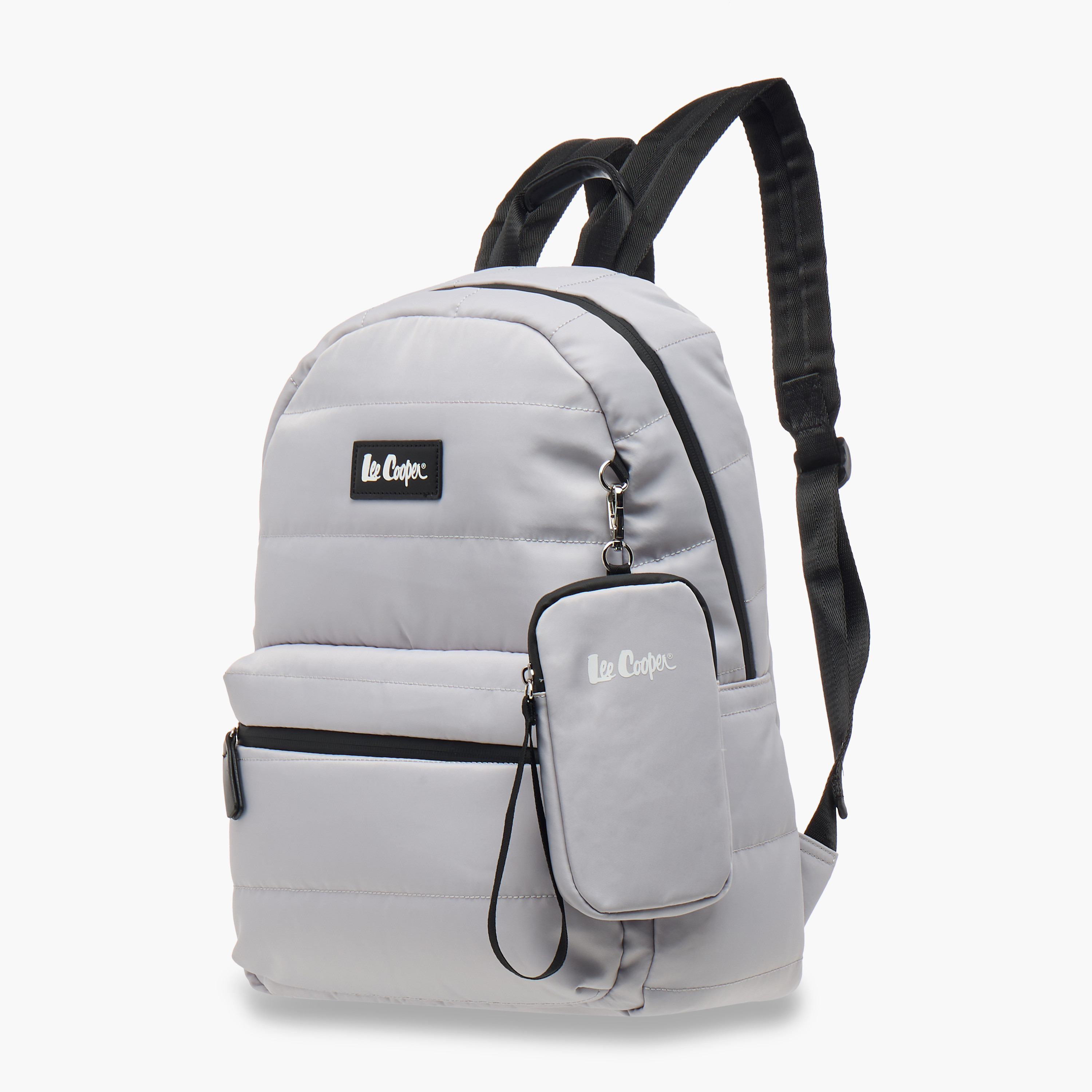 Lee Cooper Solid School Backpack with Zip Closure and Pouch - 31x14x42 cm-women-bagsandwallets-backpacks-image-2