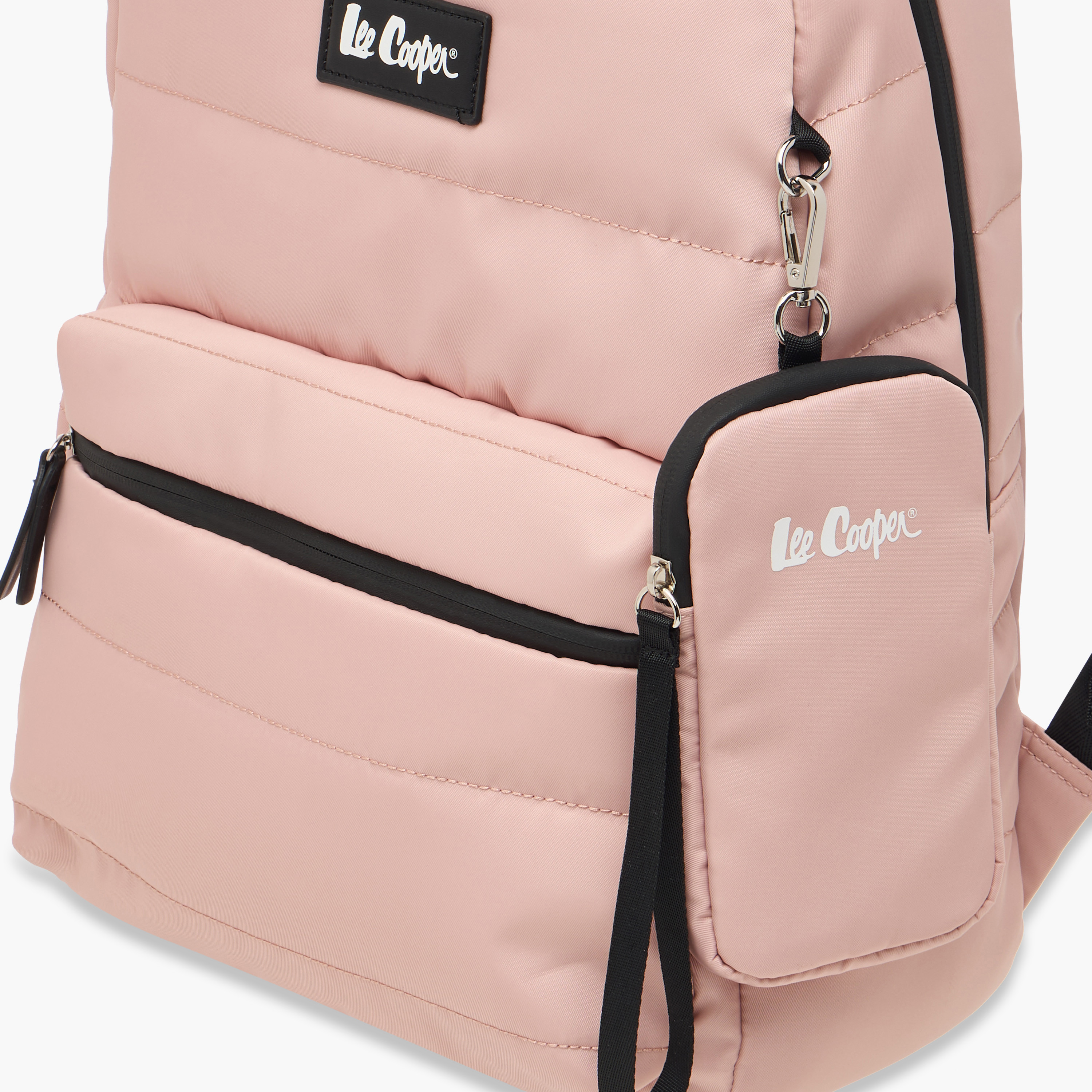Lee Cooper Solid School Backpack with Zip Closure and Pouch - 31x14x42 cm-women-bagsandwallets-backpacks-image-5
