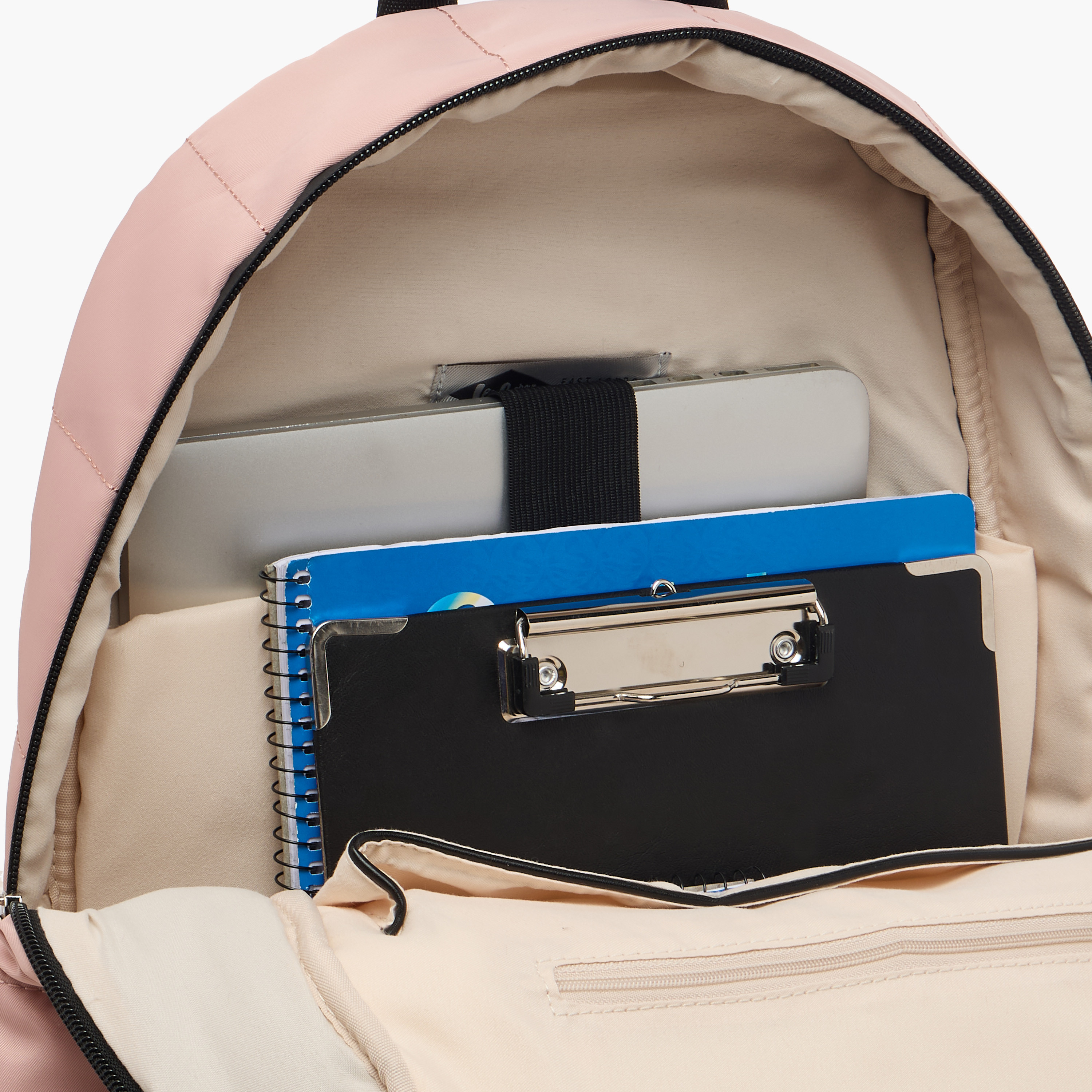 Lee Cooper Solid School Backpack with Zip Closure and Pouch - 31x14x42 cm-women-bagsandwallets-backpacks-image-7