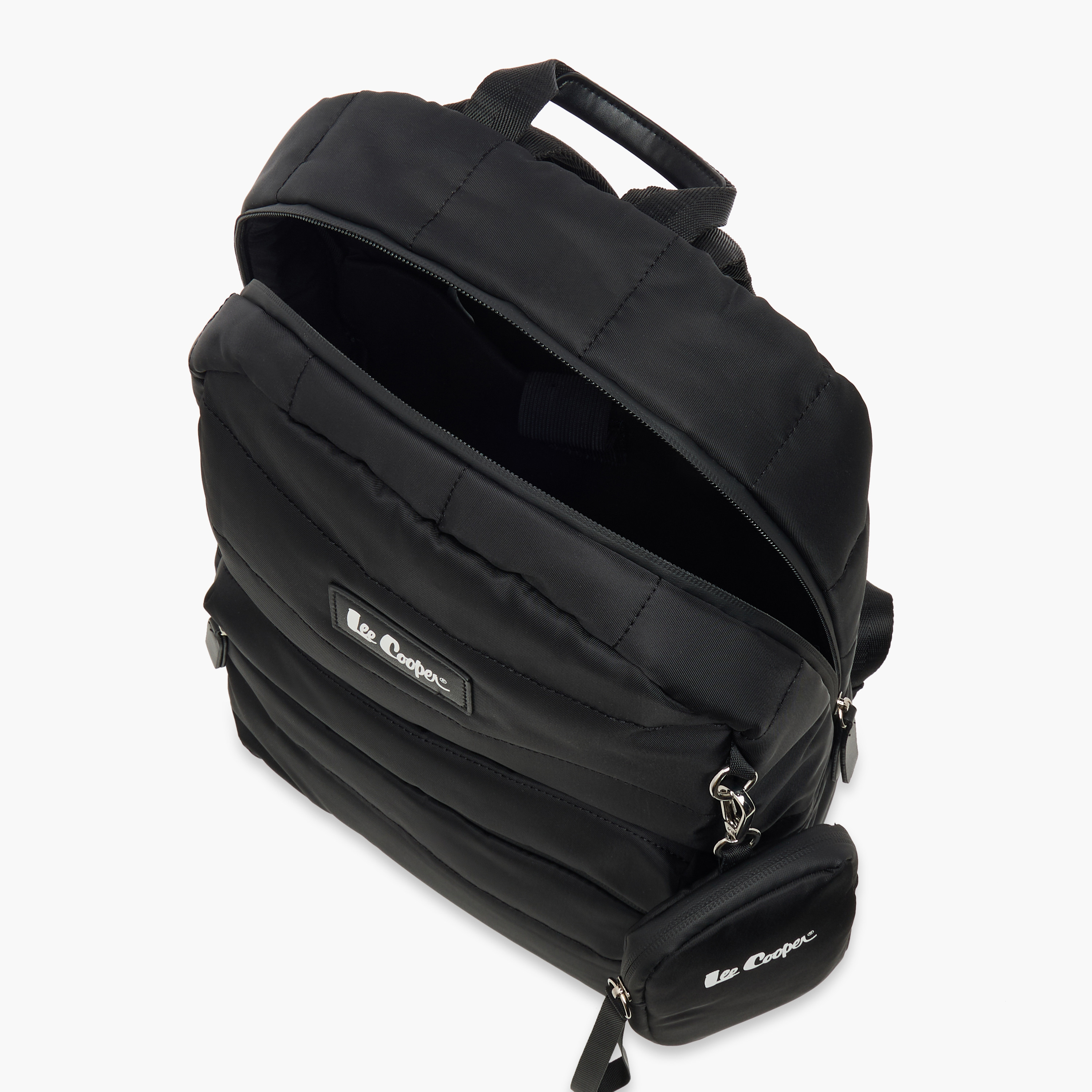 شنطة ظهر مدرسية سادة بسحاب إغلاق وشنطة صغيرة من لي كوبر - 31x14x42 سم-women-bagsandwallets-backpacks-image-3