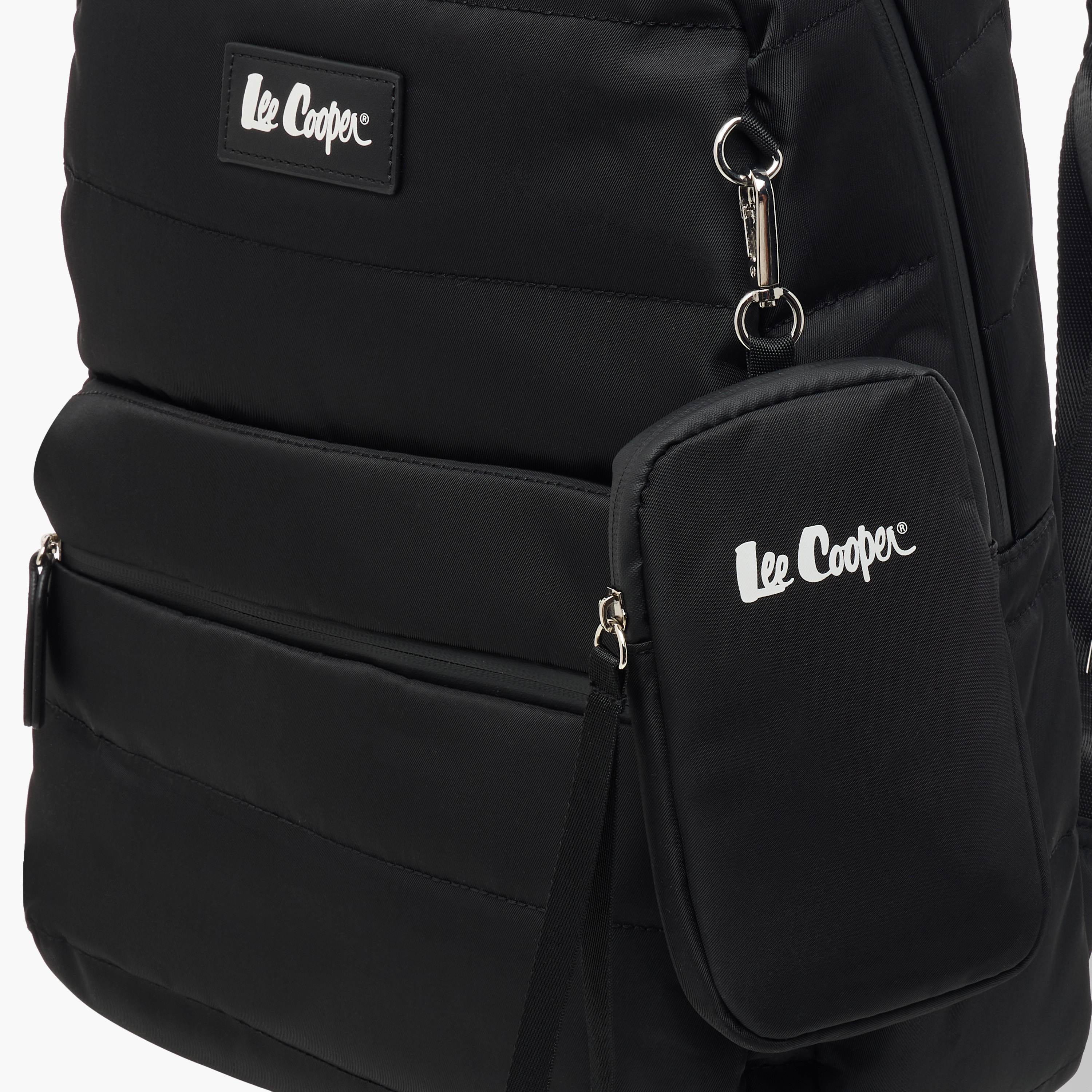 شنطة ظهر مدرسية سادة بسحاب إغلاق وشنطة صغيرة من لي كوبر - 31x14x42 سم-women-bagsandwallets-backpacks-image-2