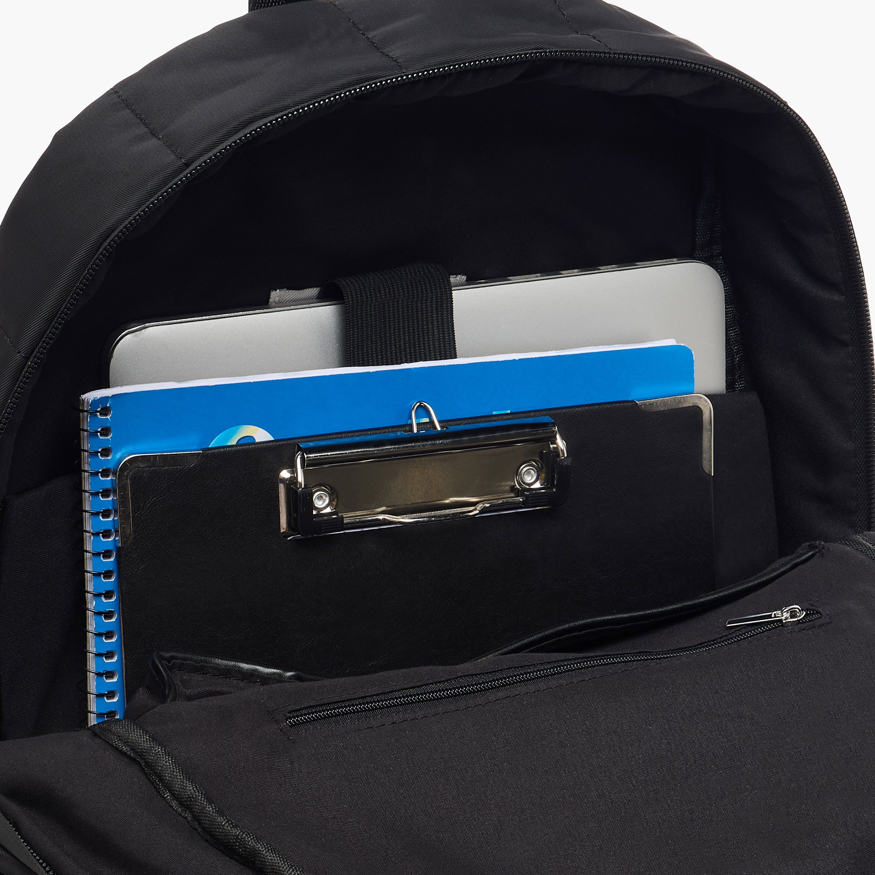 شنطة ظهر مدرسية سادة بسحاب إغلاق وشنطة صغيرة من لي كوبر - 31x14x42 سم-women-bagsandwallets-backpacks-image-1