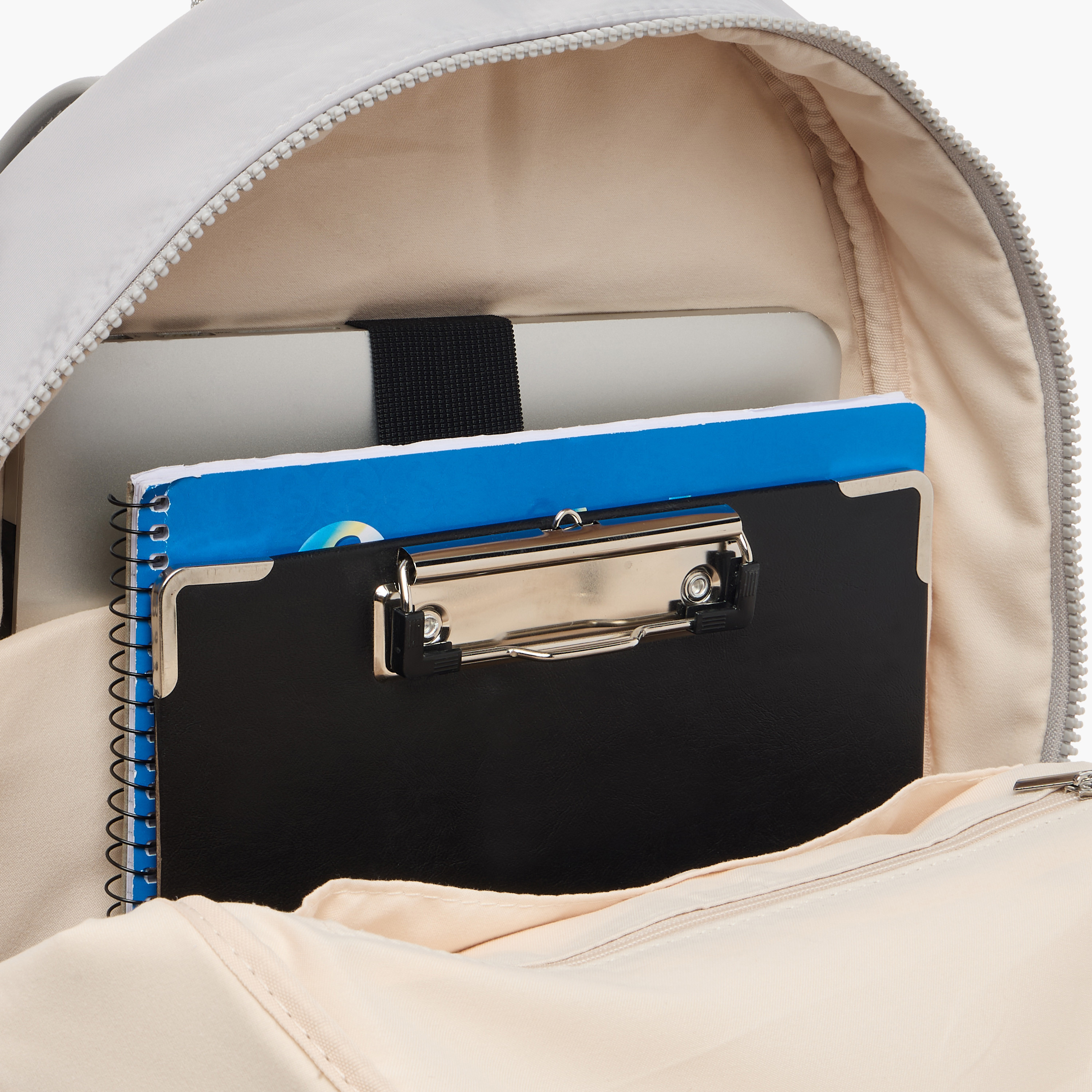 شنطة ظهر مدرسية سادة بأحزمة قابلة للتعديل وسحاب إغلاق من لي كوبر - 30x13x41 سم-women-bagsandwallets-backpacks-image-7
