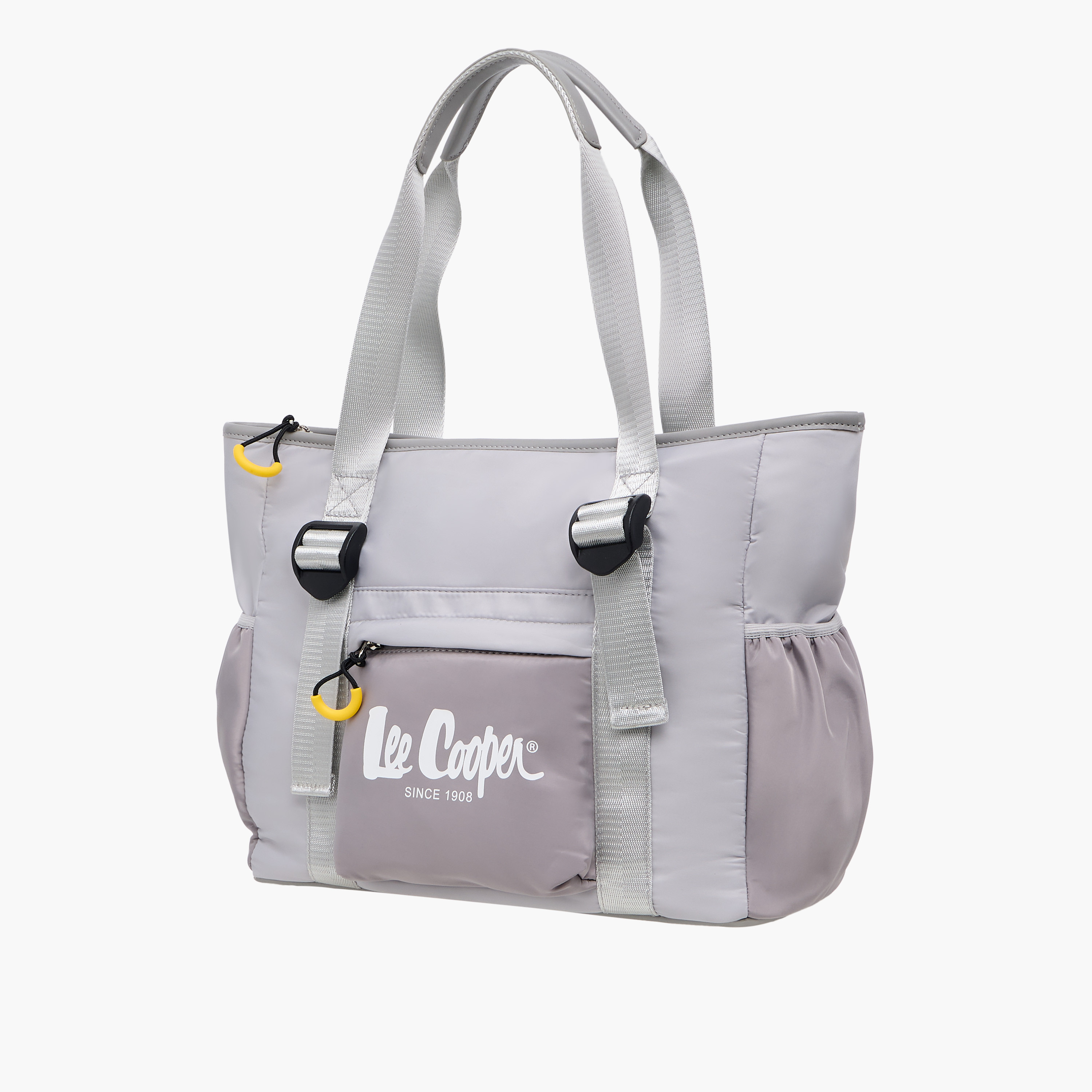 Lee Cooper Colourblock Tote Bag with Double Handle and Zip Closure-women-bagsandwallets-handbags-image-3