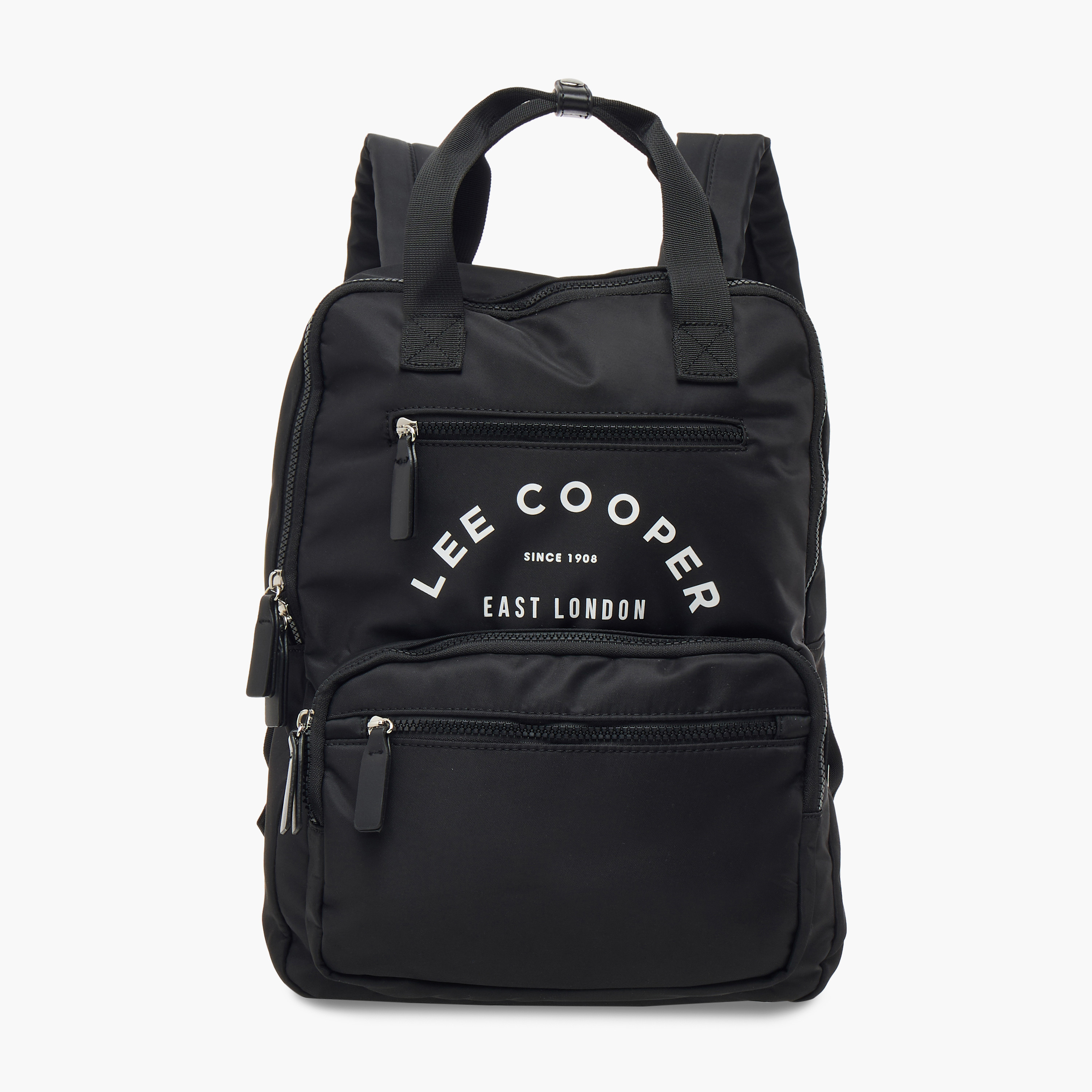 Lee Cooper Logo Print School Backpack with Pencil Case and Drawstring Pouch-women-bagsandwallets-backpacks-image-2