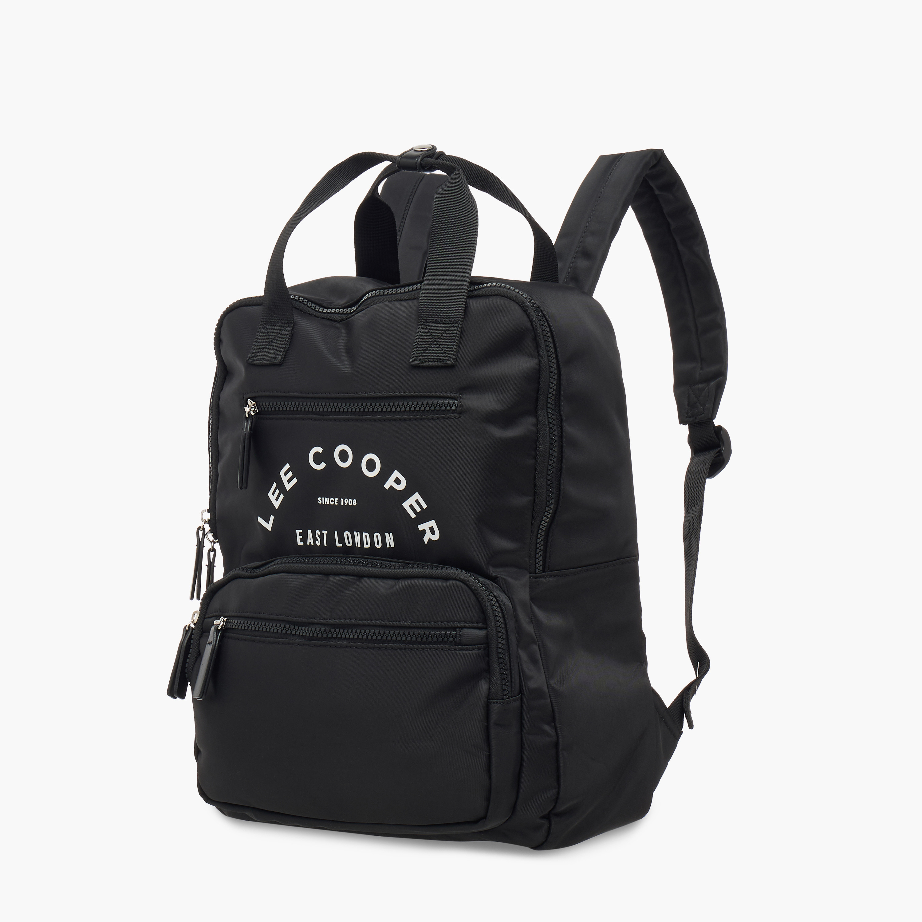 Lee Cooper Logo Print School Backpack with Pencil Case and Drawstring Pouch-women-bagsandwallets-backpacks-image-3
