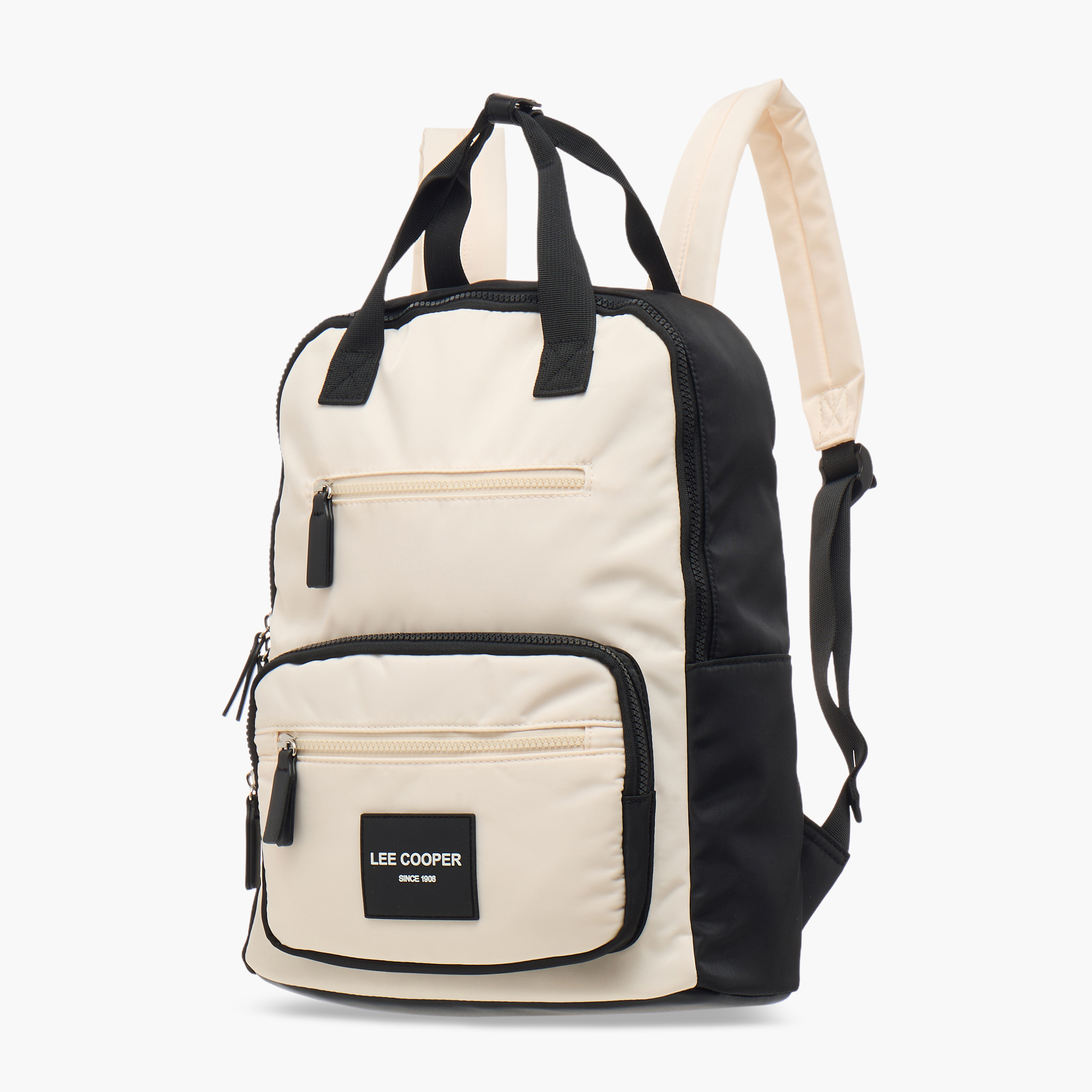 Lee Cooper Colourblock School Backpack with Adjustable Straps and Zip Closure - 31x13x38 cm-women-bagsandwallets-backpacks-image-2