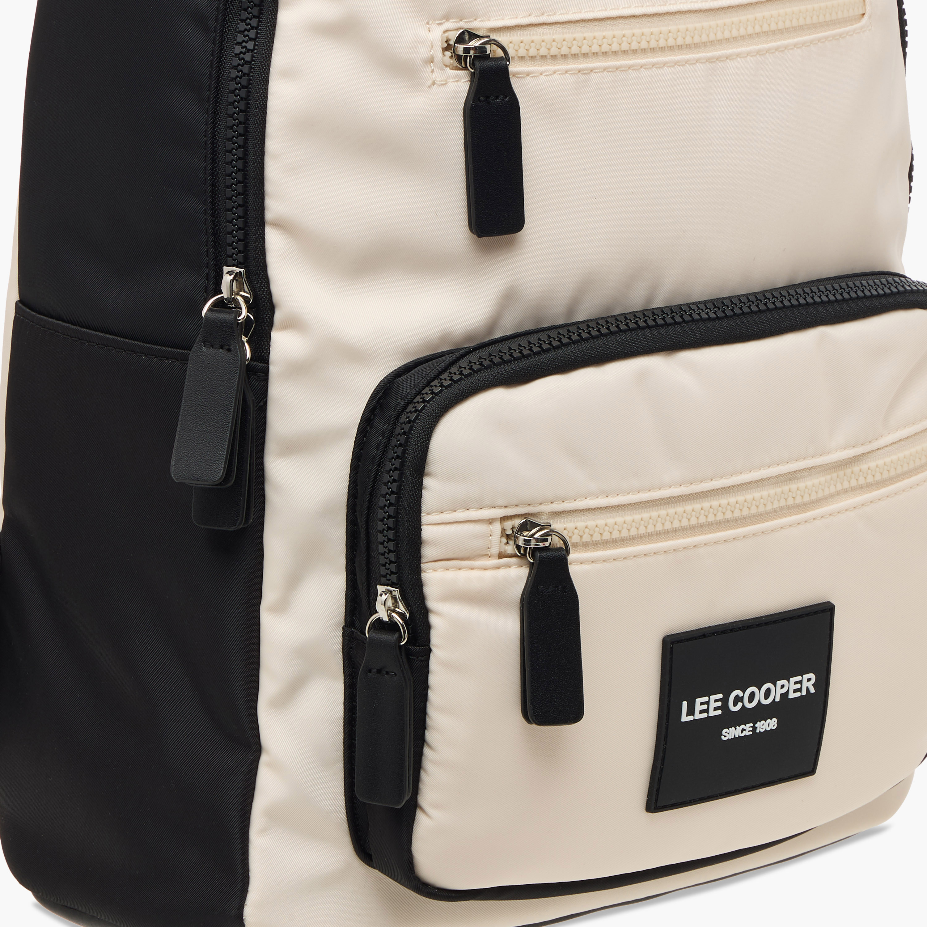 Lee Cooper Colourblock School Backpack with Adjustable Straps and Zip Closure - 31x13x38 cm-women-bagsandwallets-backpacks-image-5