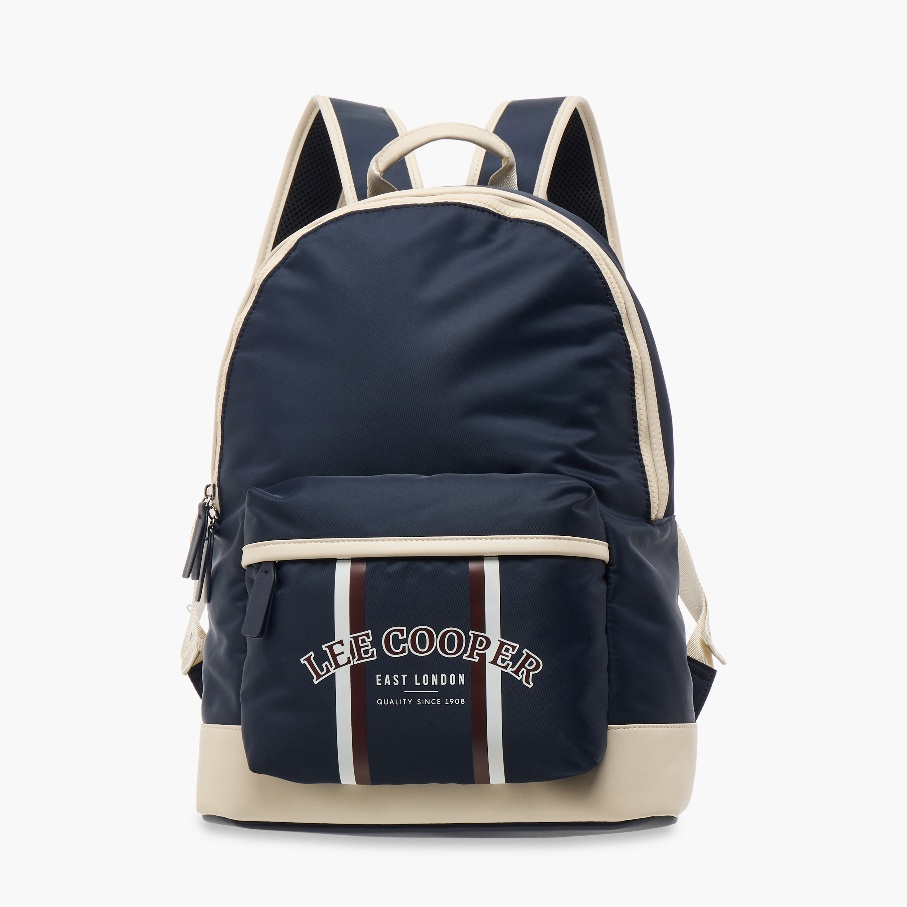 Lee Cooper Panelled School Backpack with Adjustable Straps and Zip Closure - 31x15x40 cm-women-bagsandwallets-backpacks-image-1