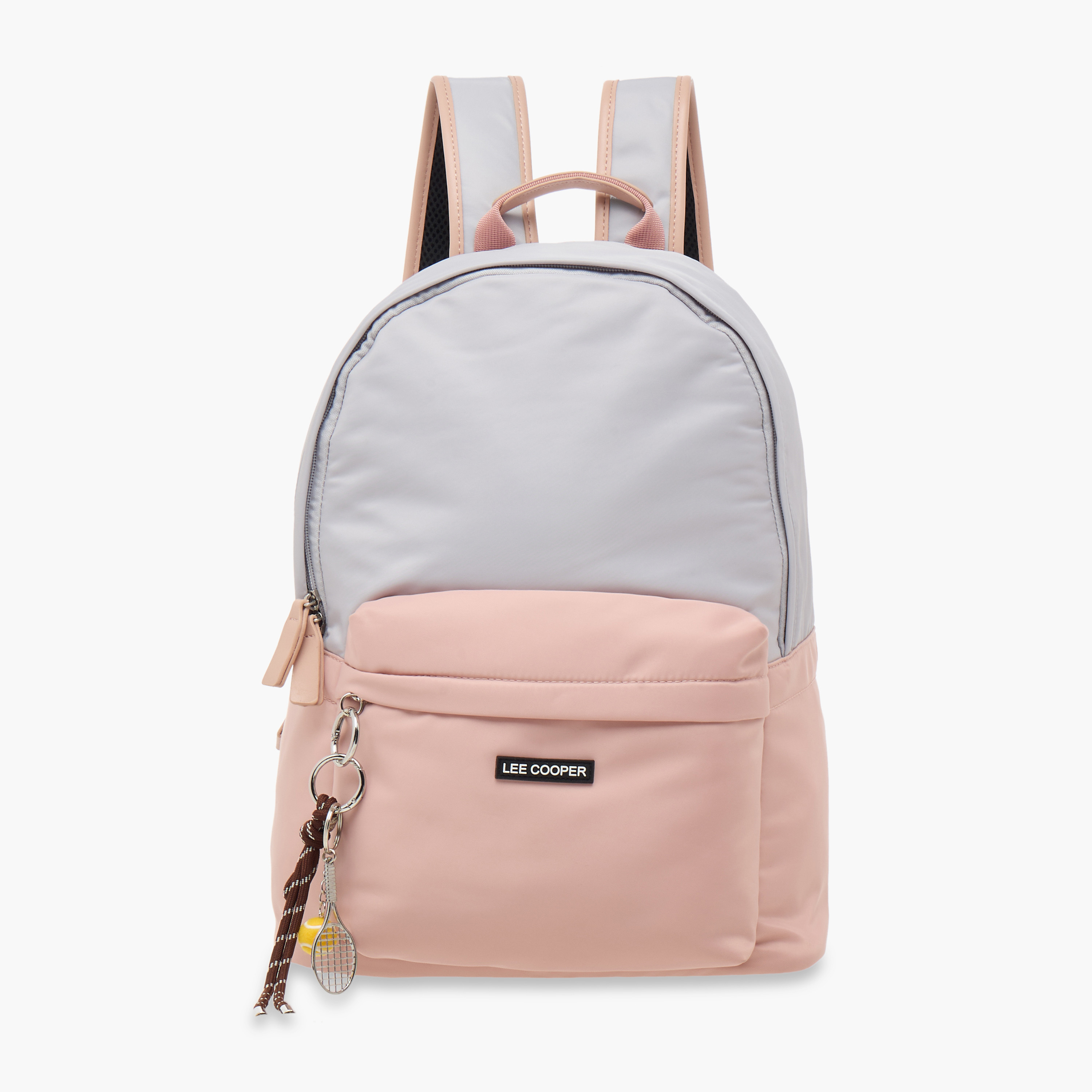Lee Cooper Colourblock School Backpack with Adjustable Straps and Zip Closure - 32x15x41 cm-women-bagsandwallets-backpacks-image-1