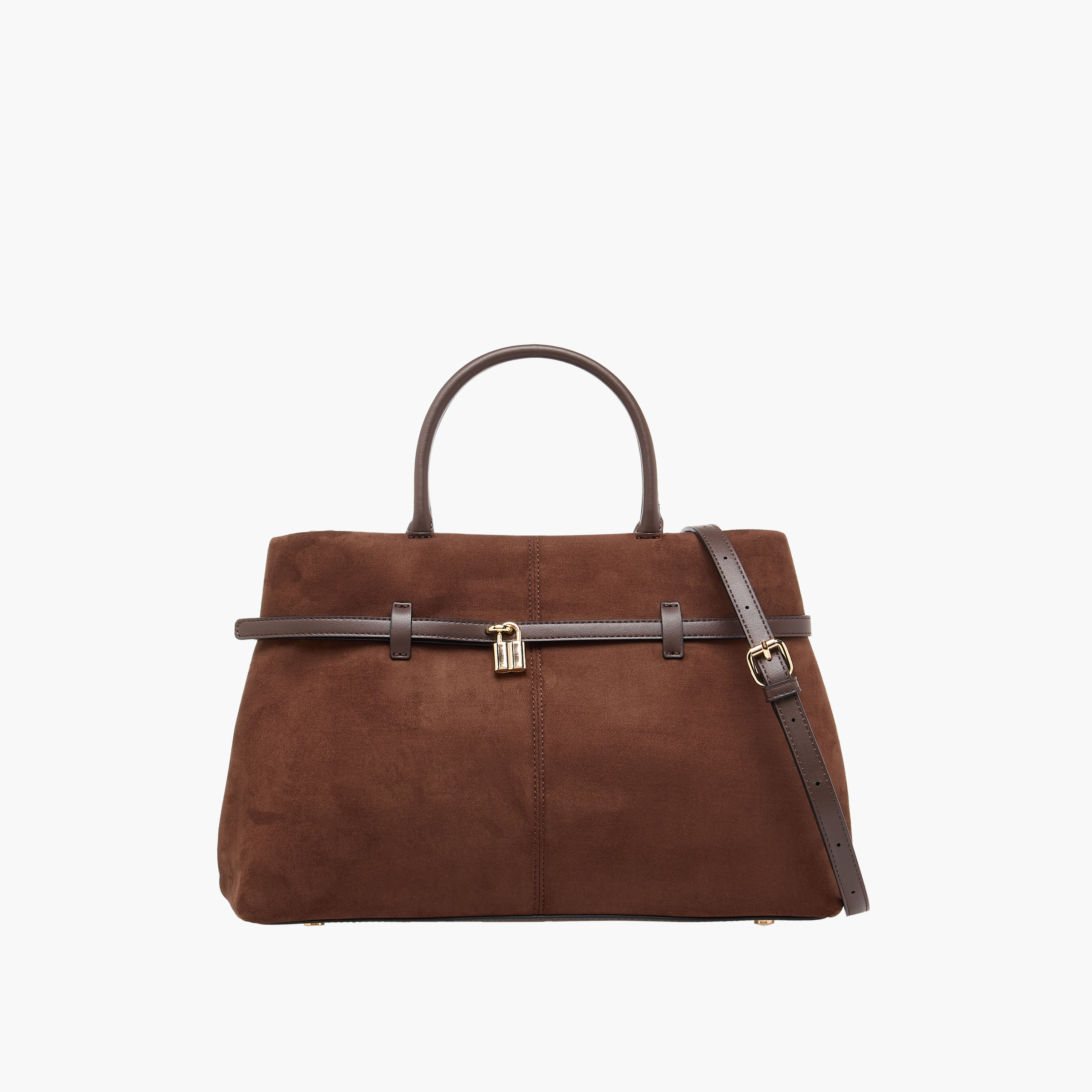 شنطة توتي سادة بحزام قابل للفصل وزر إغلاق من سيليست-women-bagsandwallets-handbags-image-1