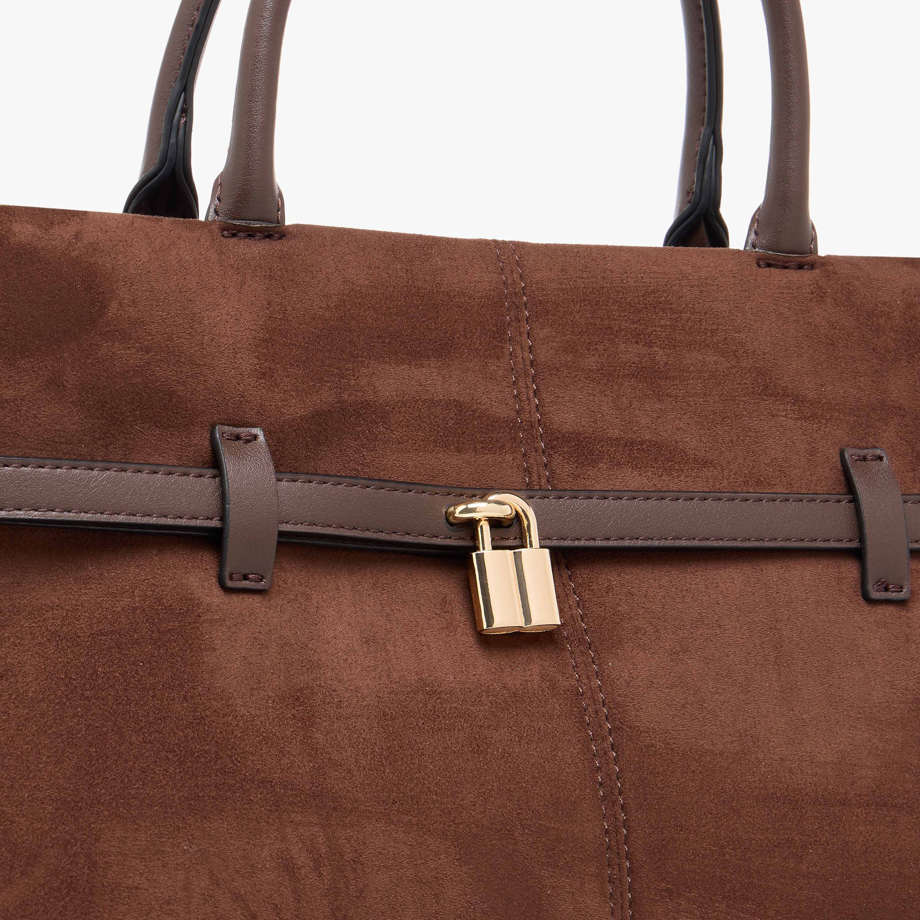 شنطة توتي سادة بحزام قابل للفصل وزر إغلاق من سيليست-women-bagsandwallets-handbags-image-5