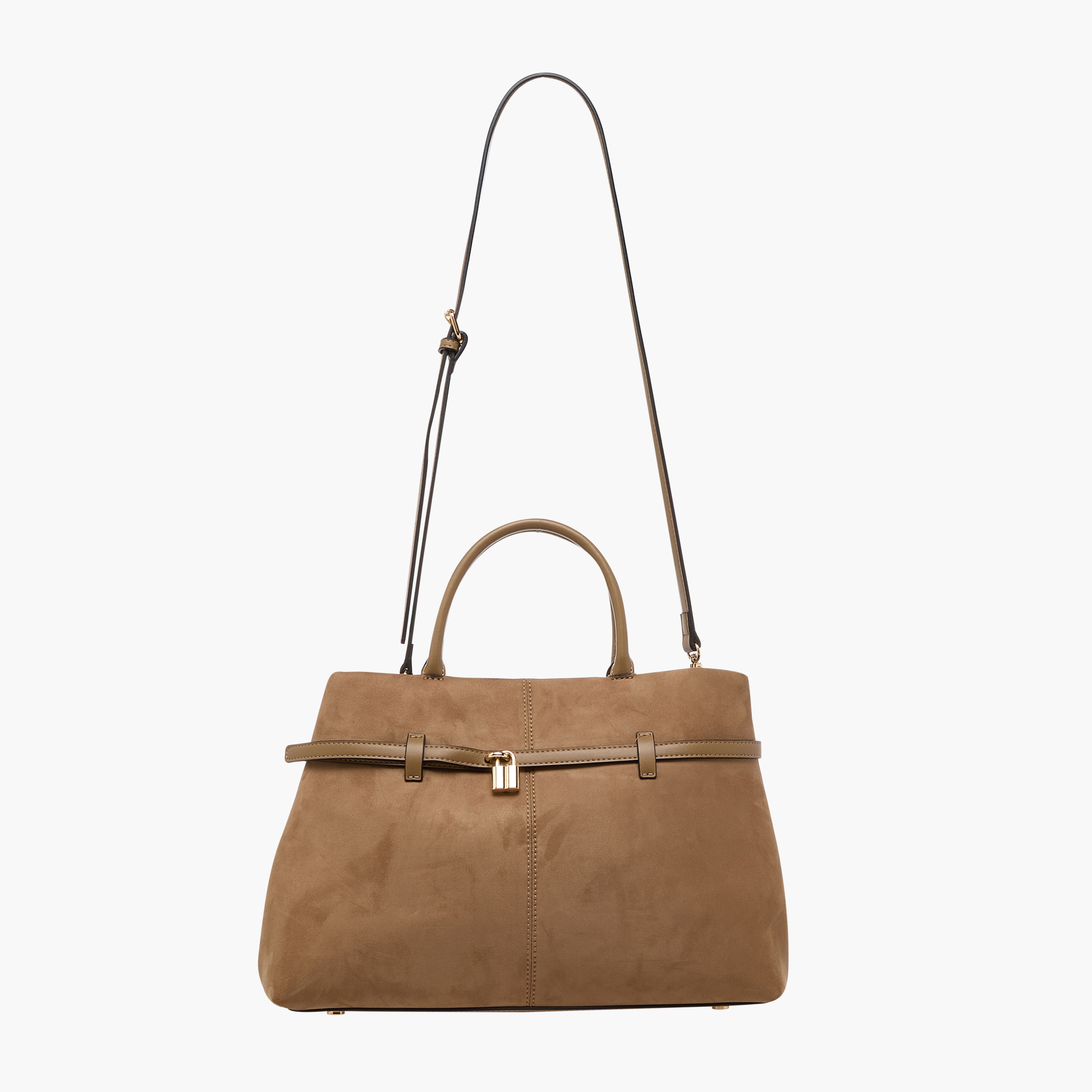 Celeste Solid Tote Bag with Detachable Strap and Button Closure-women-bagsandwallets-handbags-image-3