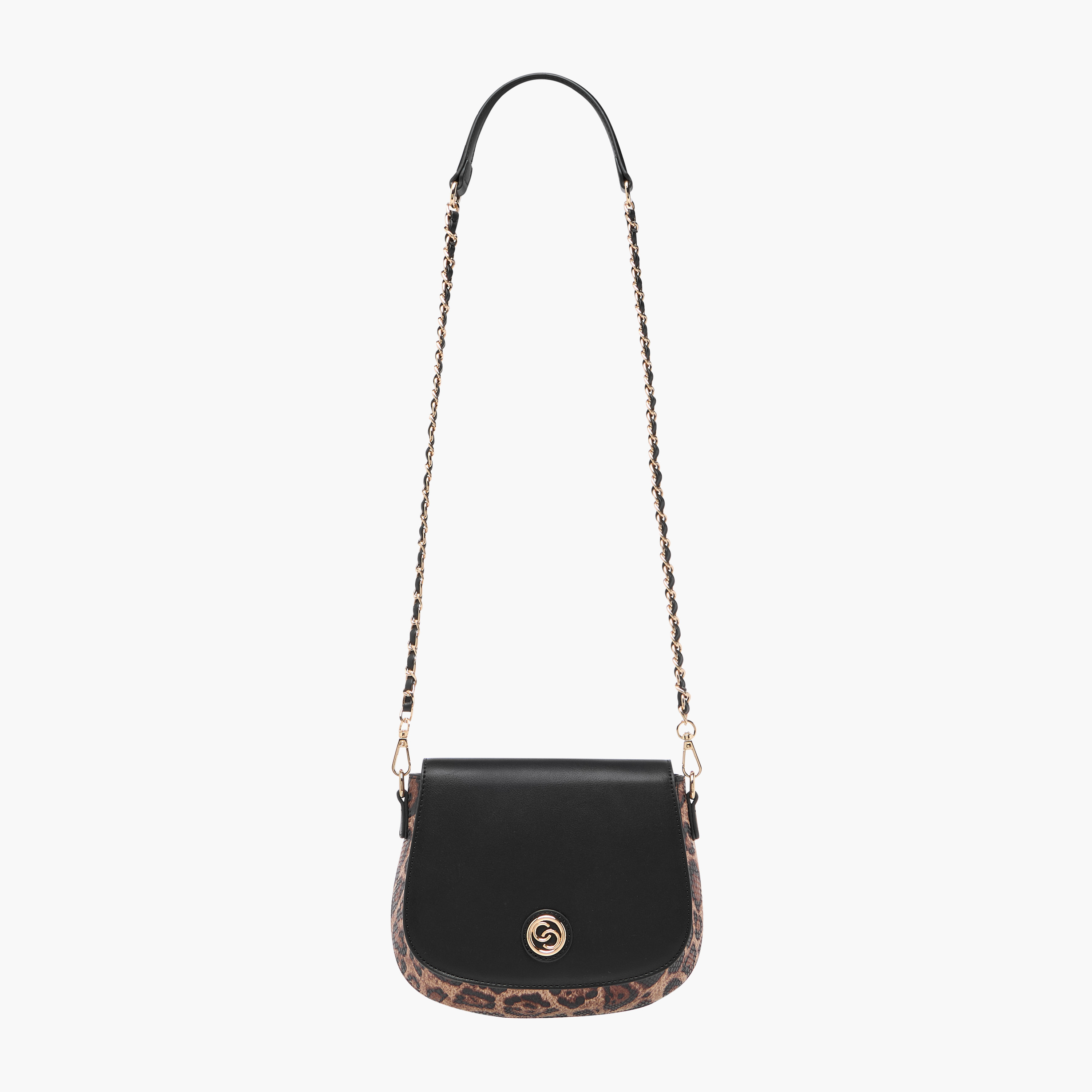 Celeste Animal Print Crossbody Bag with Detachable Chain Strap and Button Closure-women-bagsandwallets-handbags-image-3