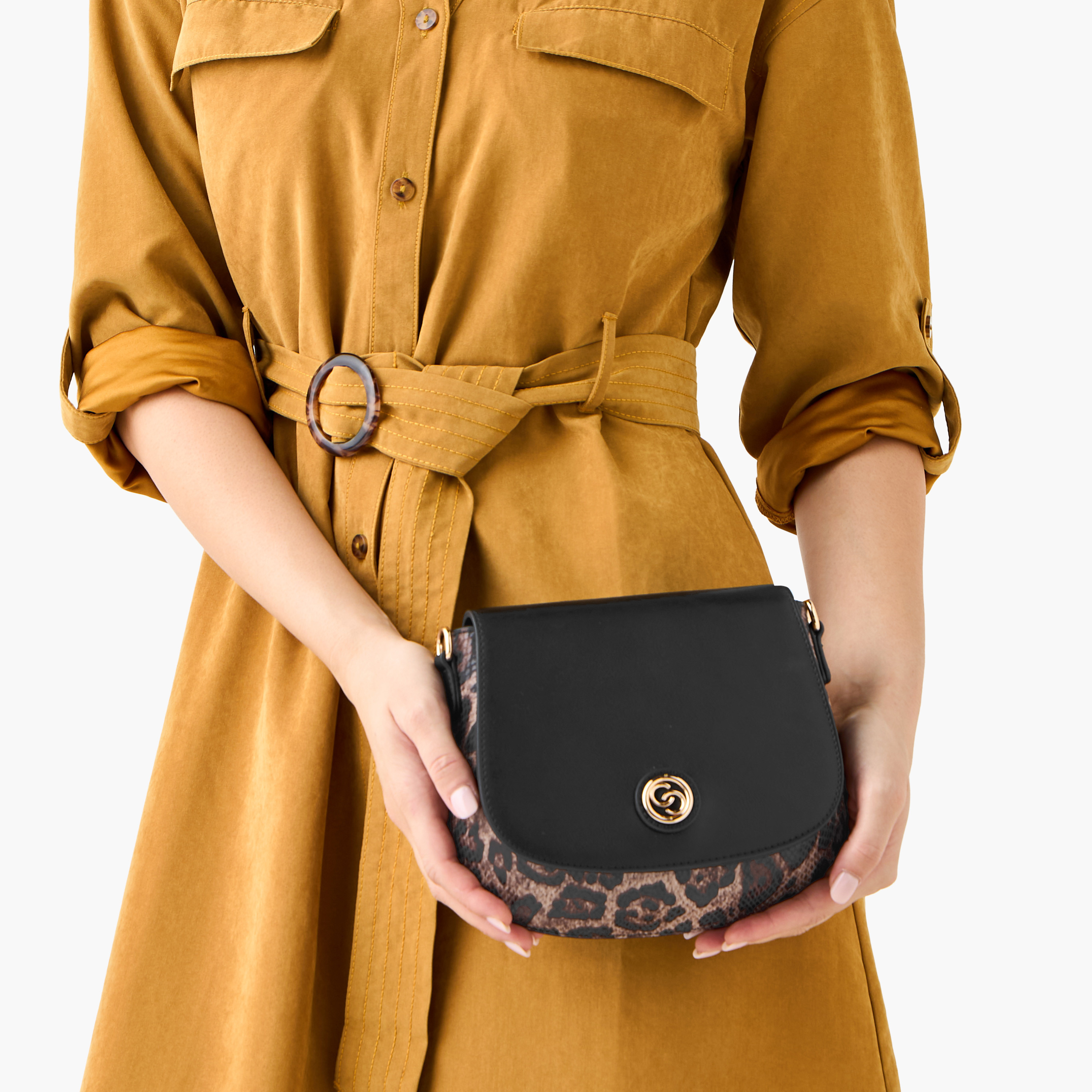 Celeste Animal Print Crossbody Bag with Detachable Chain Strap and Button Closure-women-bagsandwallets-handbags-image-8