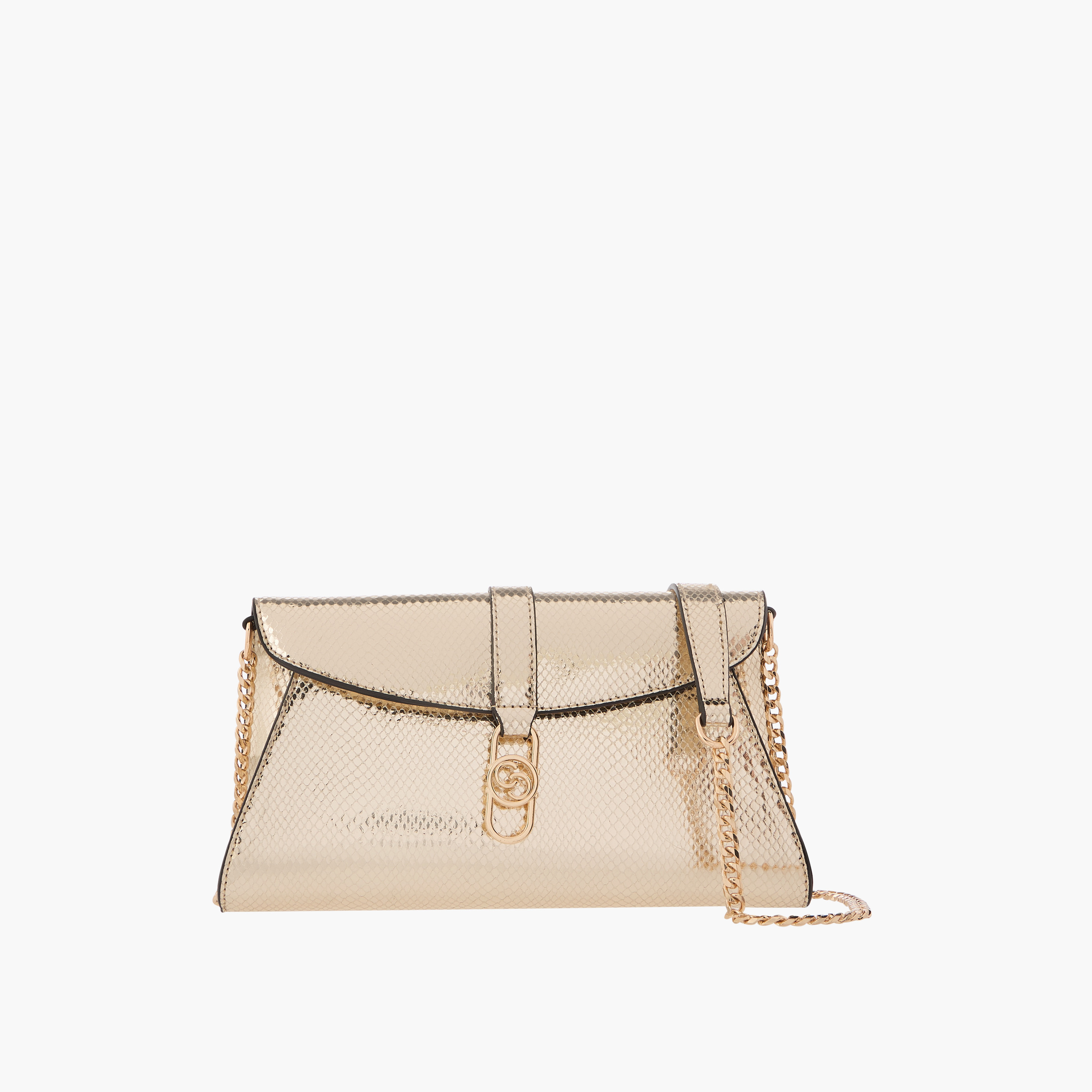 Celeste Textured Crossbody Bag with Chain Strap and Flap Closure-women-bagsandwallets-handbags-image-1